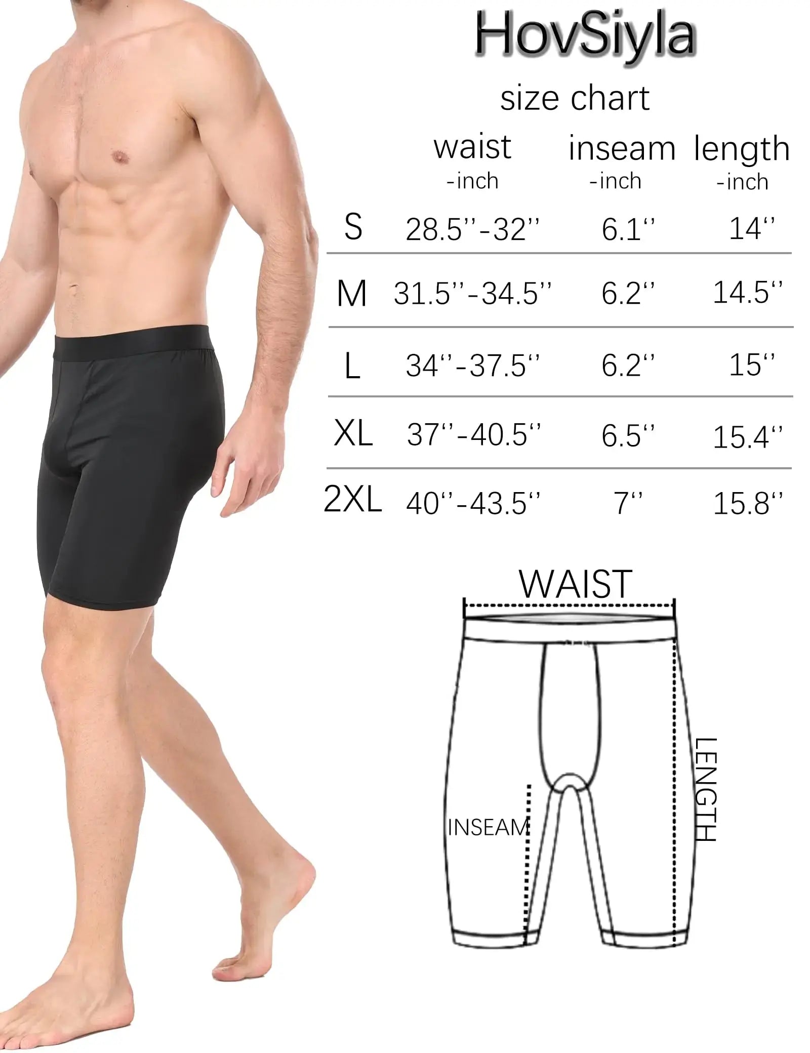 HovSiyla Compression Sports Shorts For Men | Athletic Running Underwear Shorts