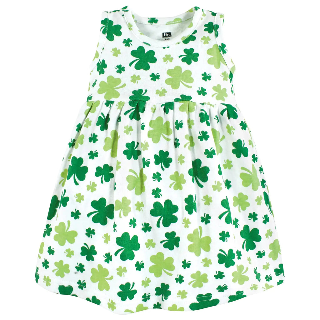 Hudson Baby Baby Girls' Cotton Dress and Cardigan Set | Shamrocks Color
