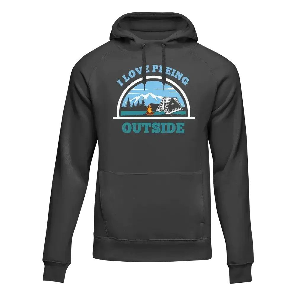 I Love Peeing Outside Men Adult Fleece Hooded Sweatshirt