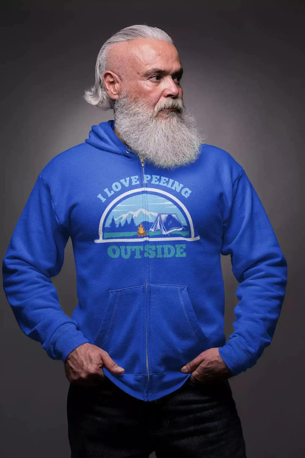 I Love Peeing Outside Zip Hoodie for Men