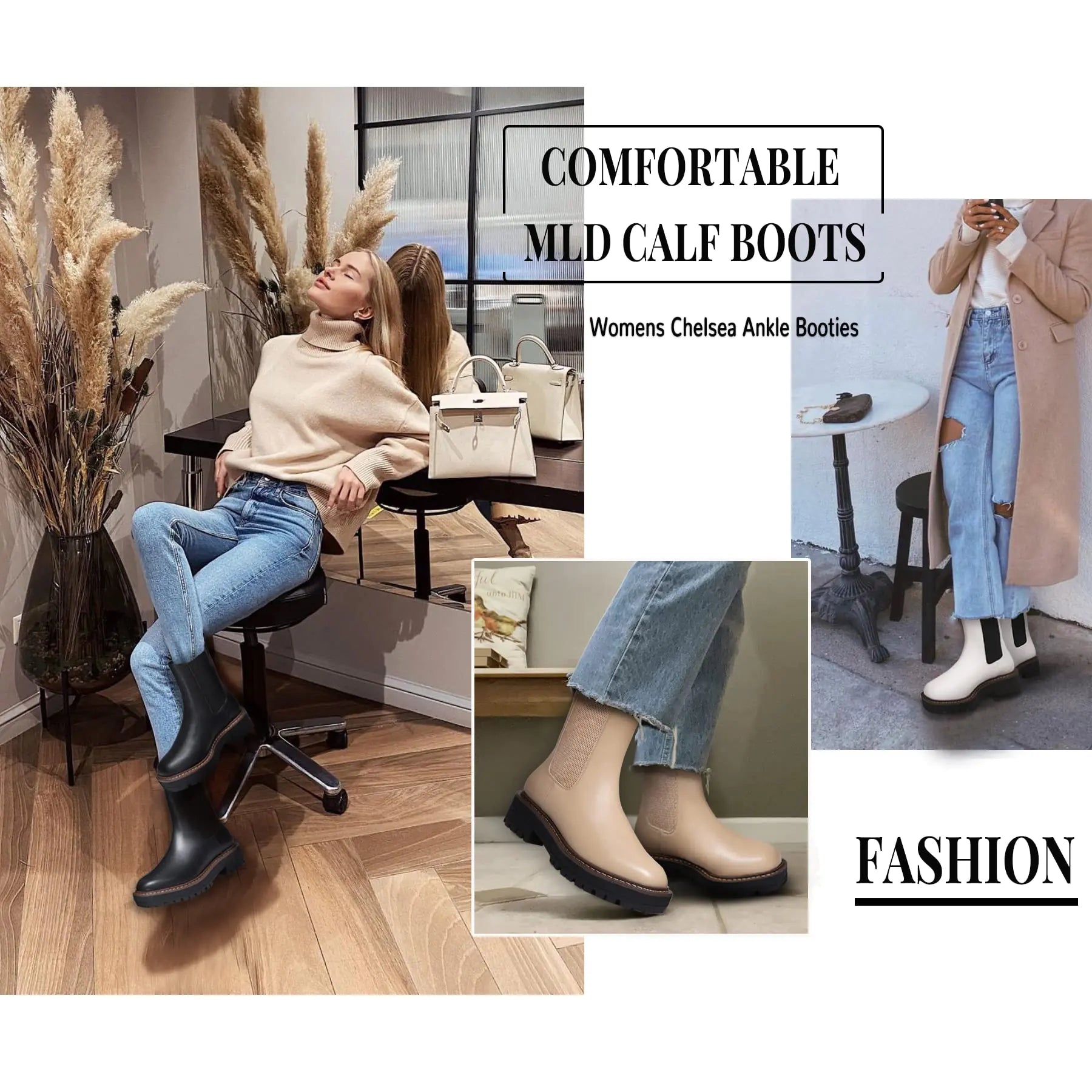 Women's Chelsea Ankle Boots – Leather Platform Lug Sole