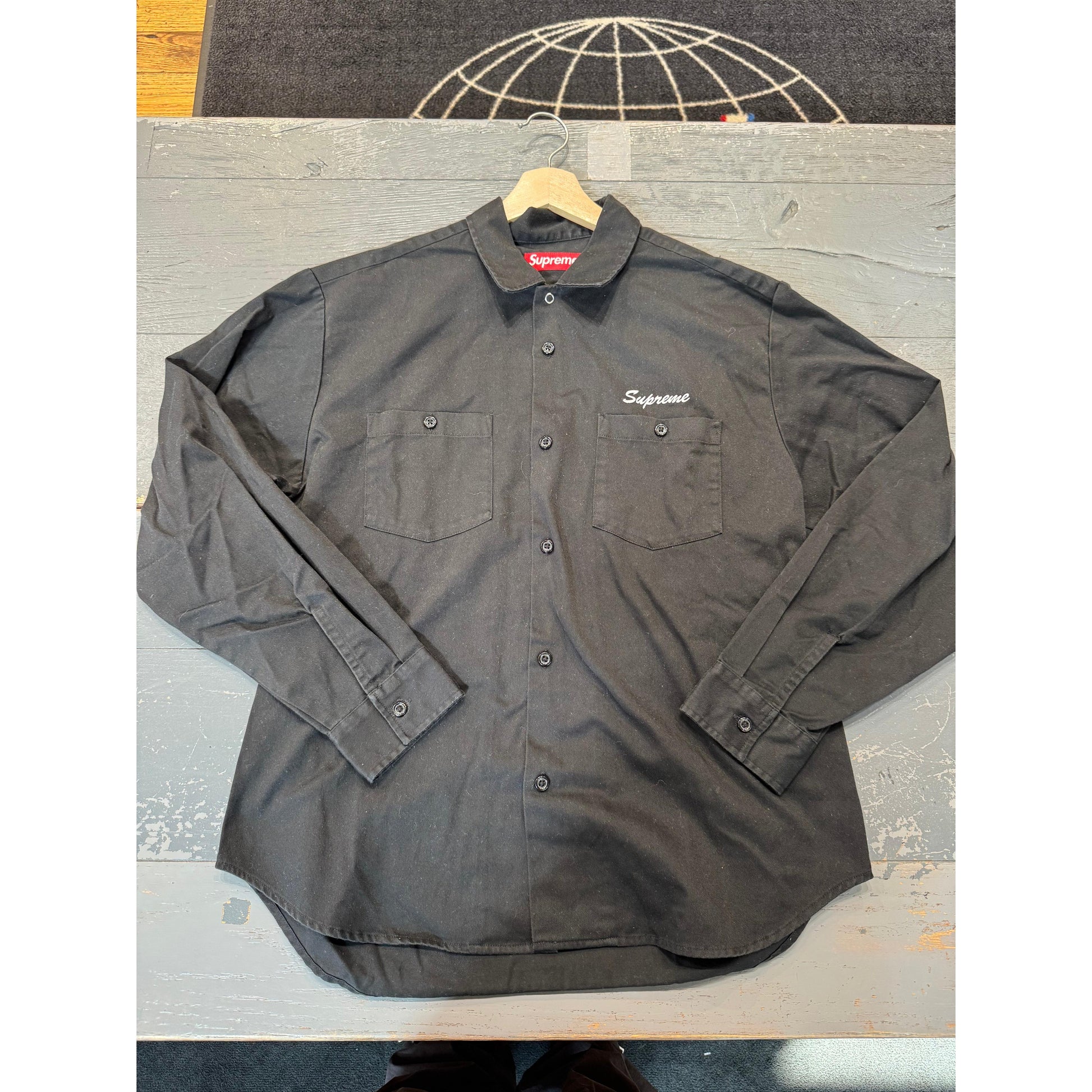 PRE OWNED Supreme American Psycho Work Shirt Black