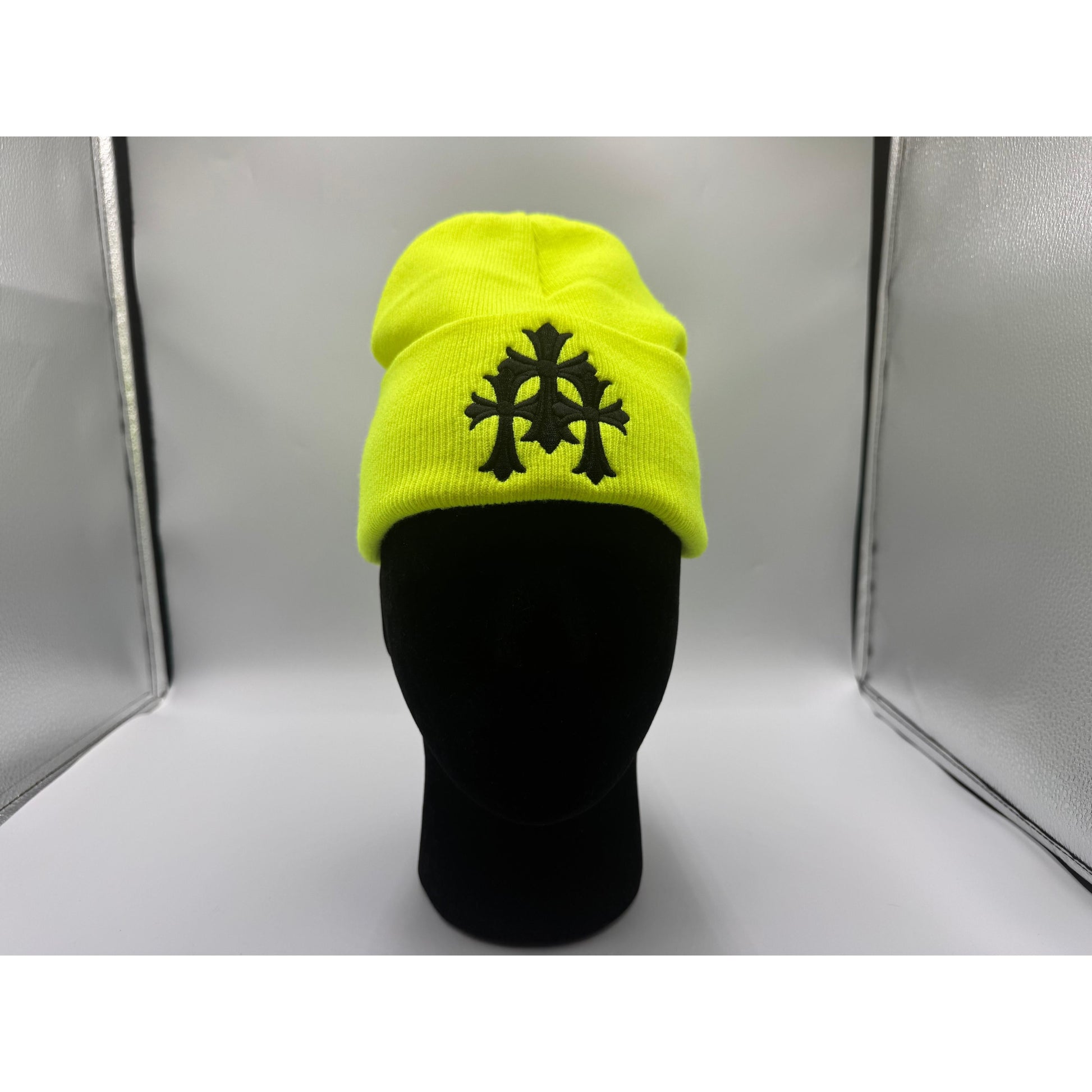 PRE OWNED Chrome Hearts Watch Cap 3 Cemetery Cross Beanie Green