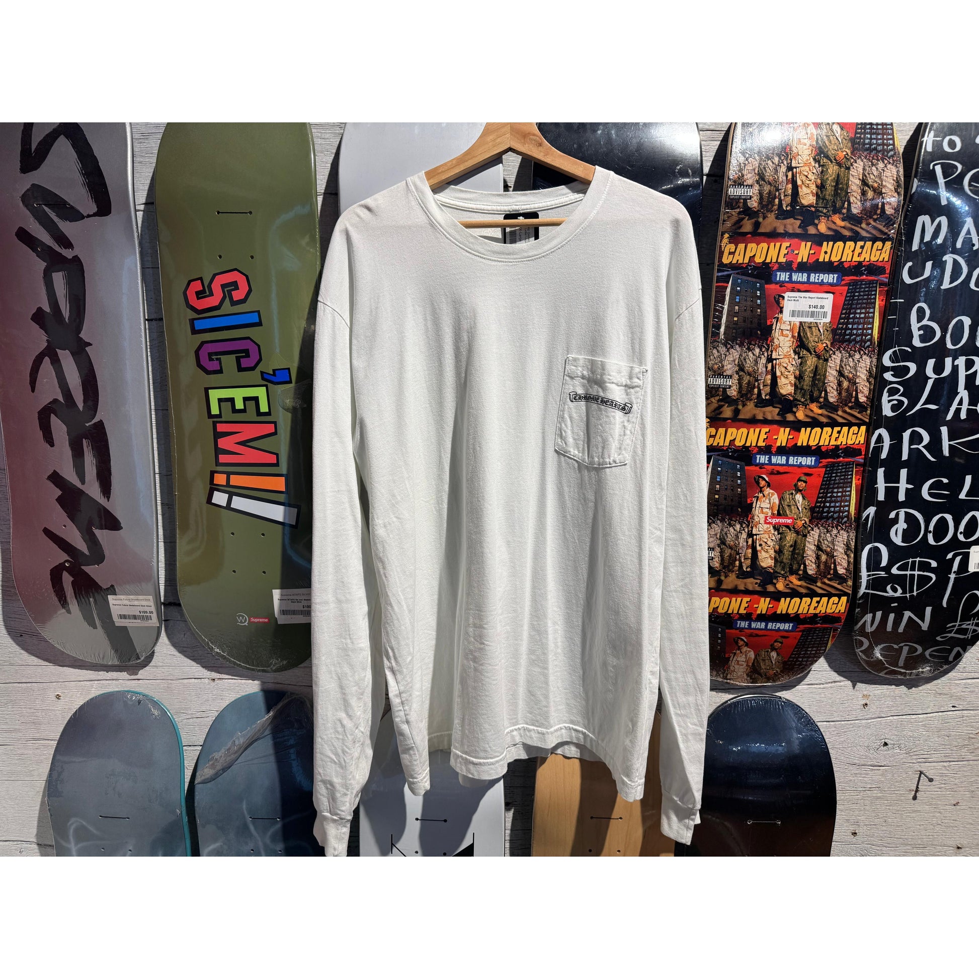 PRE OWNED Chrome Hearts Script Letter Logo Long Sleeve T-Shirt