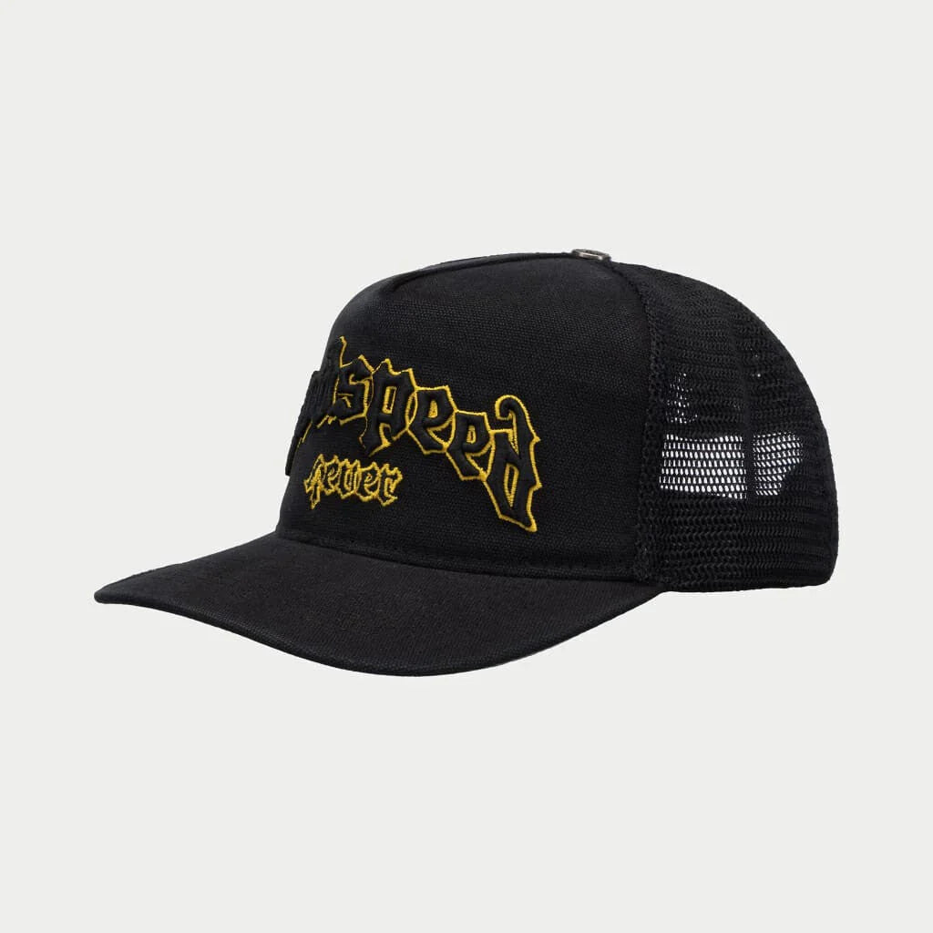 GODSPEED GS FOREVER TRUCKER HAT (VINTAGE BLACK/YELLOW)