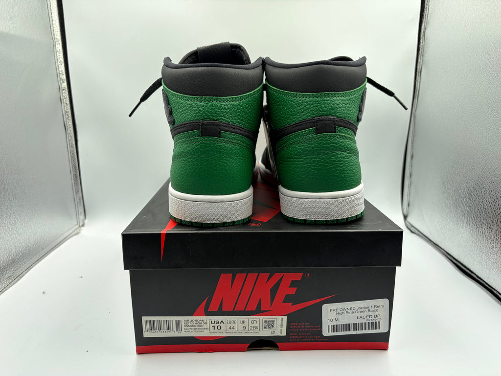 PRE OWNED Jordan 1 Retro High Pine Green Black