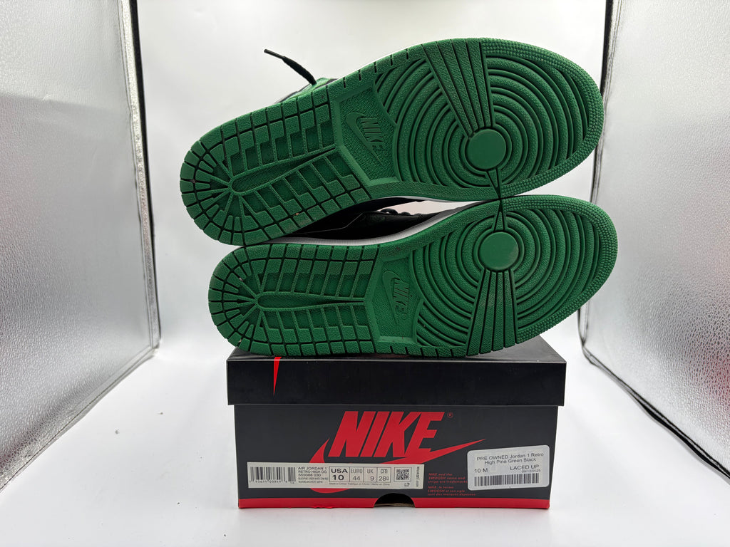 PRE OWNED Jordan 1 Retro High Pine Green Black