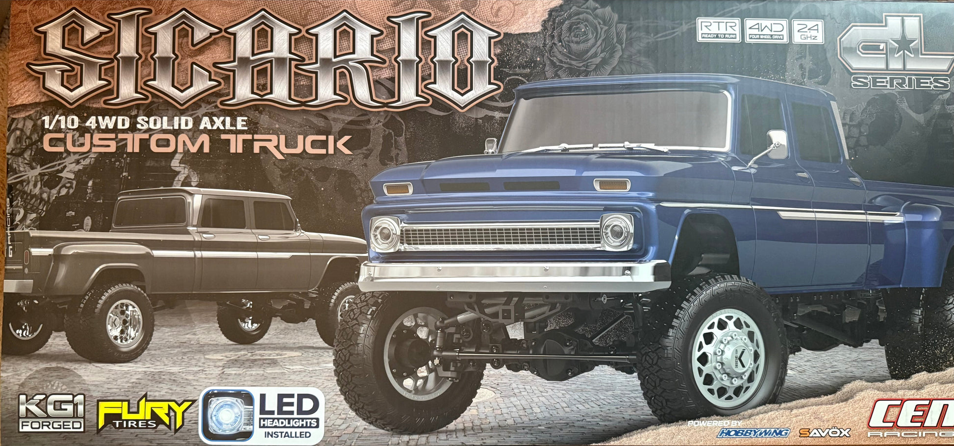 CEN Racing Sicario 1/10 RTR 4WD Custom Dually Truck - Blue Galaxy CEG8996