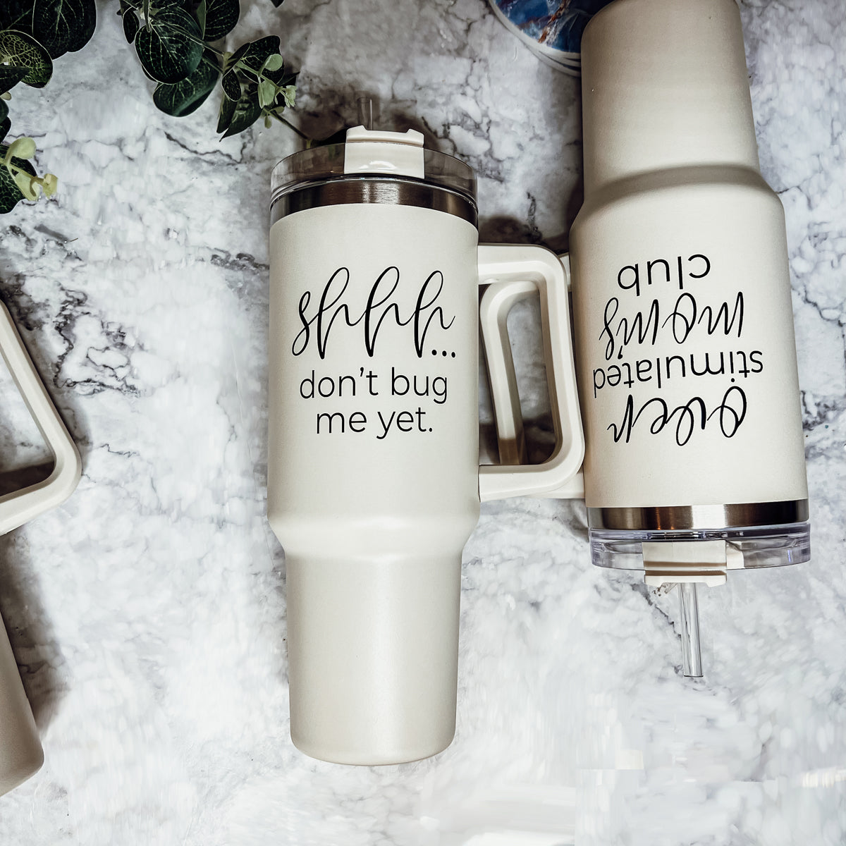 Don't Bug Me 40oz Insulated Tumbler With Handle Lid Straw Travel Mug
