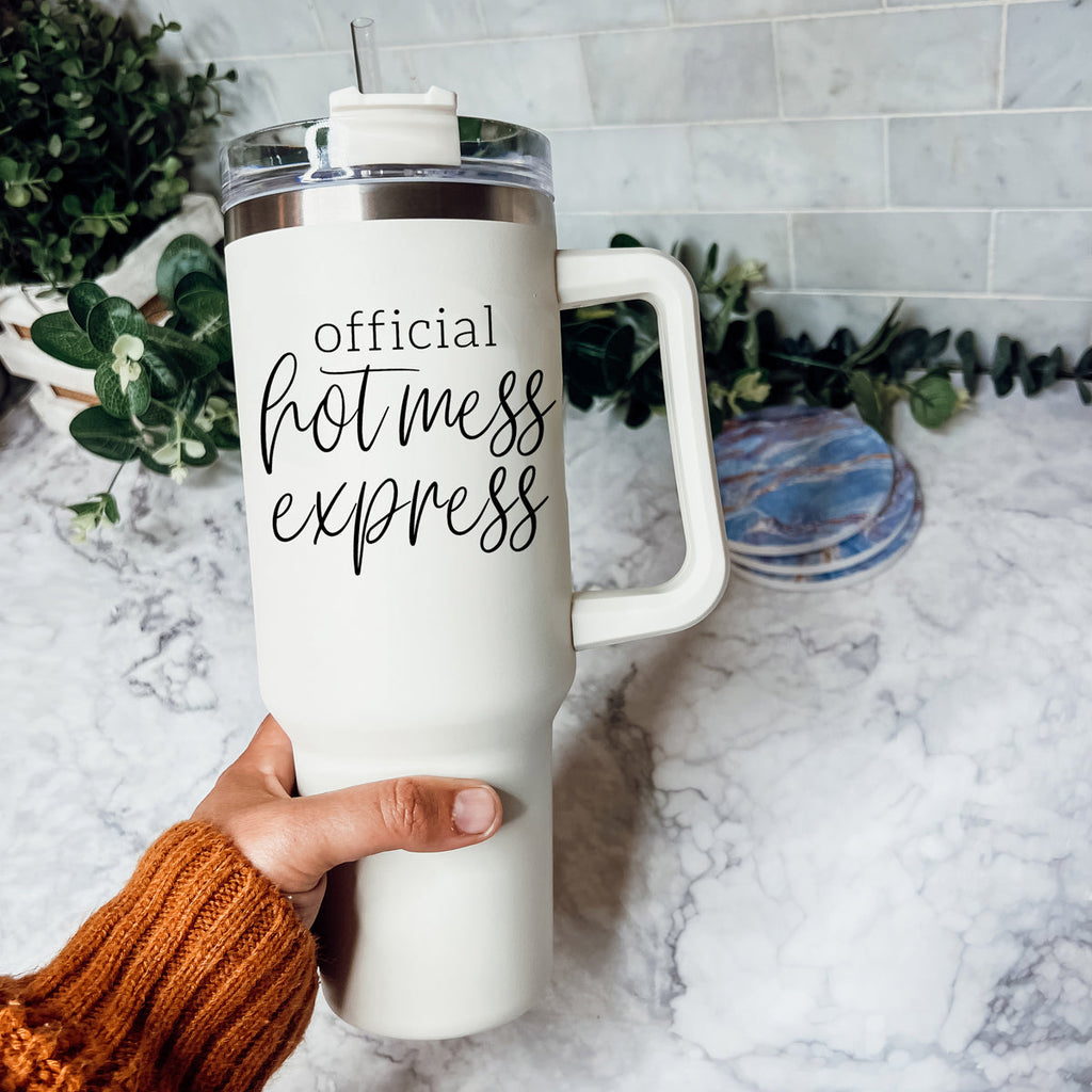 Hot Mess 40oz Tumbler With Lid And Straw - Insulated Travel Cup