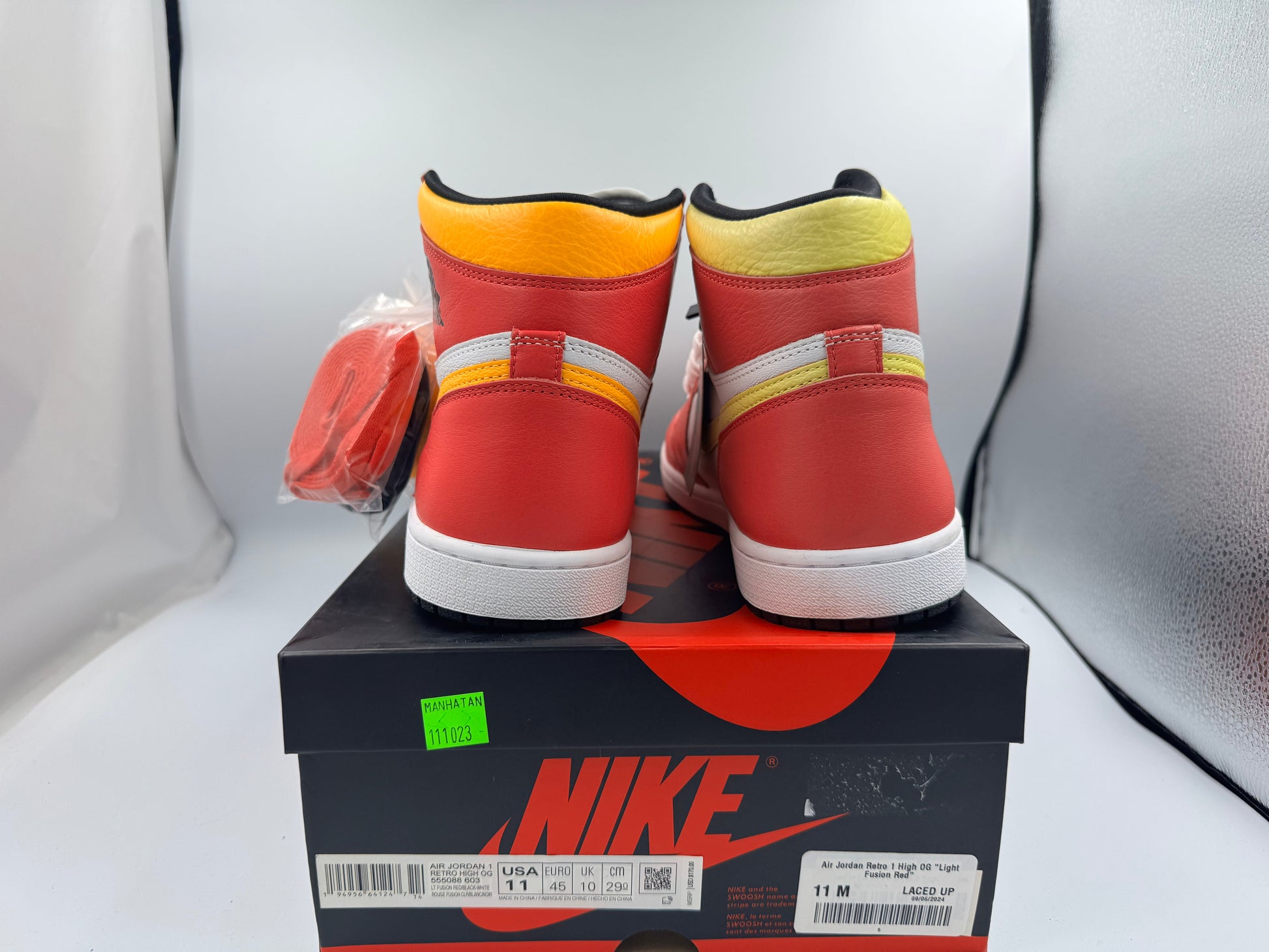 PRE OWNED Air Jordan Retro 1 High OG "Light Fusion Red" Conditional