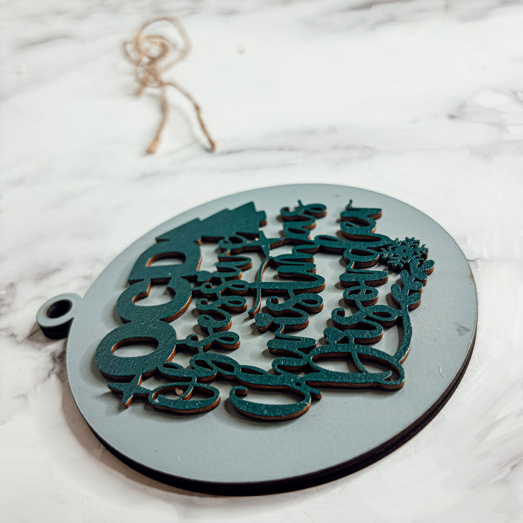Handcrafted 3D Wooden Christmas Ornaments Imperfect OCD Style Limited Edition Tree Hanging Decor
