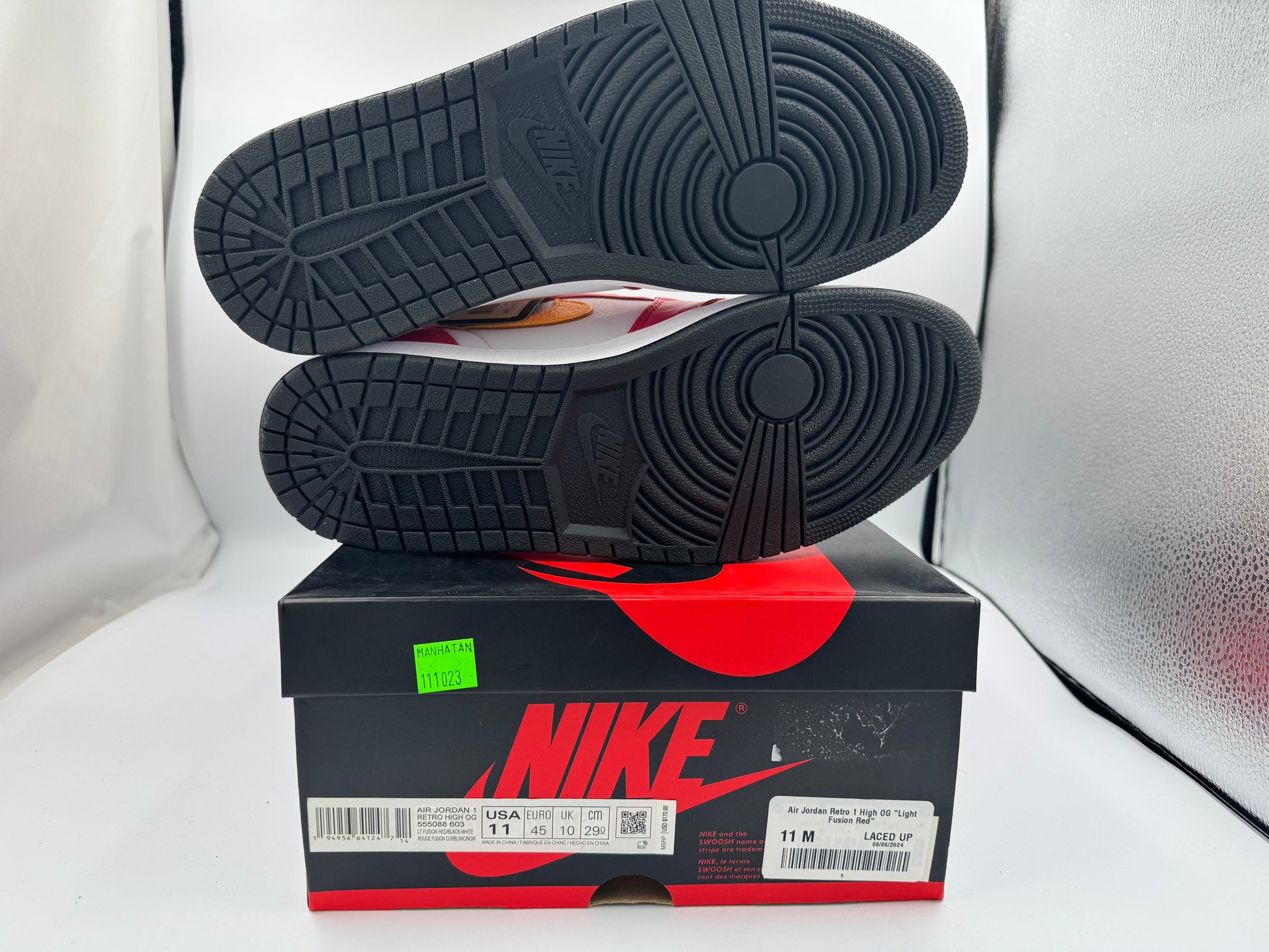 PRE OWNED Air Jordan Retro 1 High OG "Light Fusion Red" Conditional