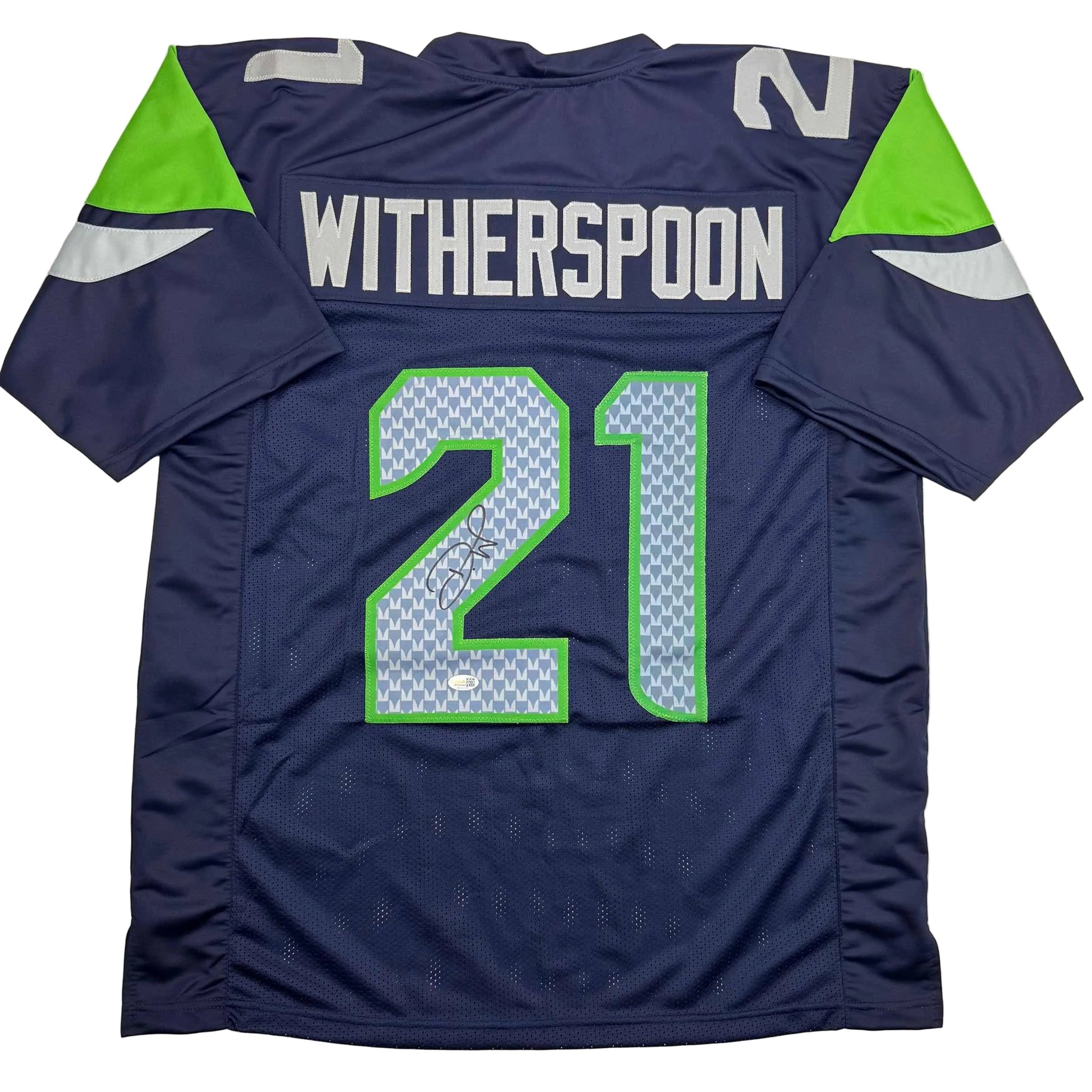 Autographed/Signed Devon Witherspoon Seattle Blue Football Jersey JSA COA