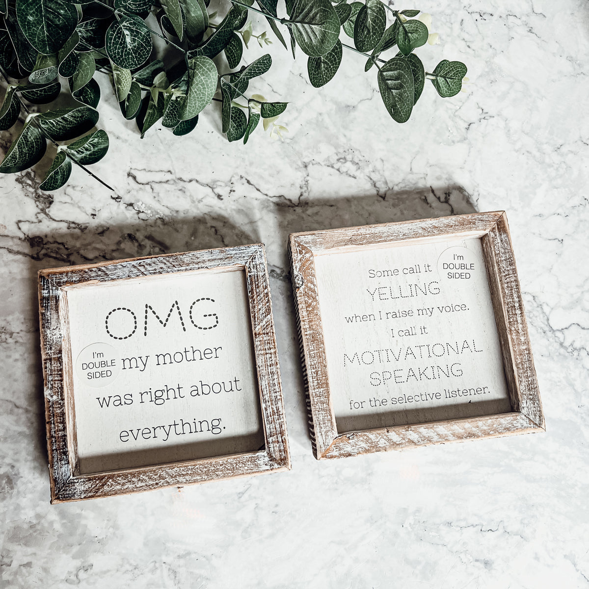 Funny Double Sided 6 Inch Wooden Mom Sign Desk Plaque Home Decor Gift For Mother