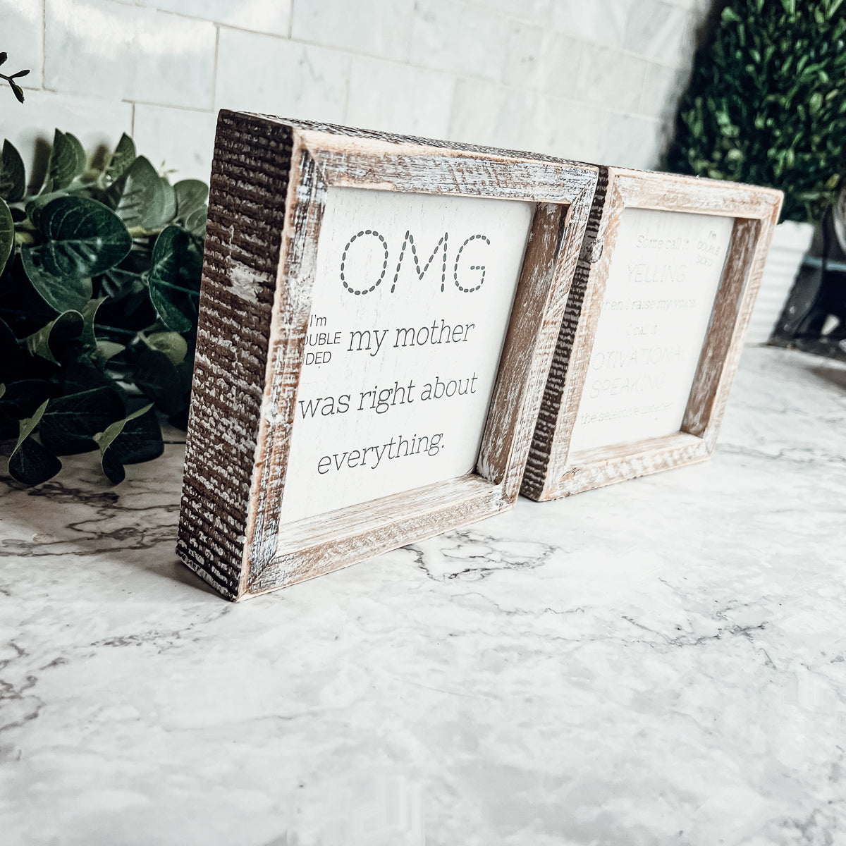 Funny Double Sided 6 Inch Wooden Mom Sign Desk Plaque Home Decor Gift For Mother