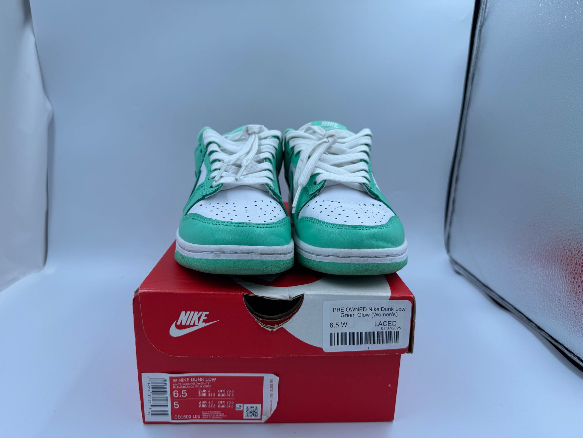 PRE OWNED Nike Dunk Low Green Glow (Women's)