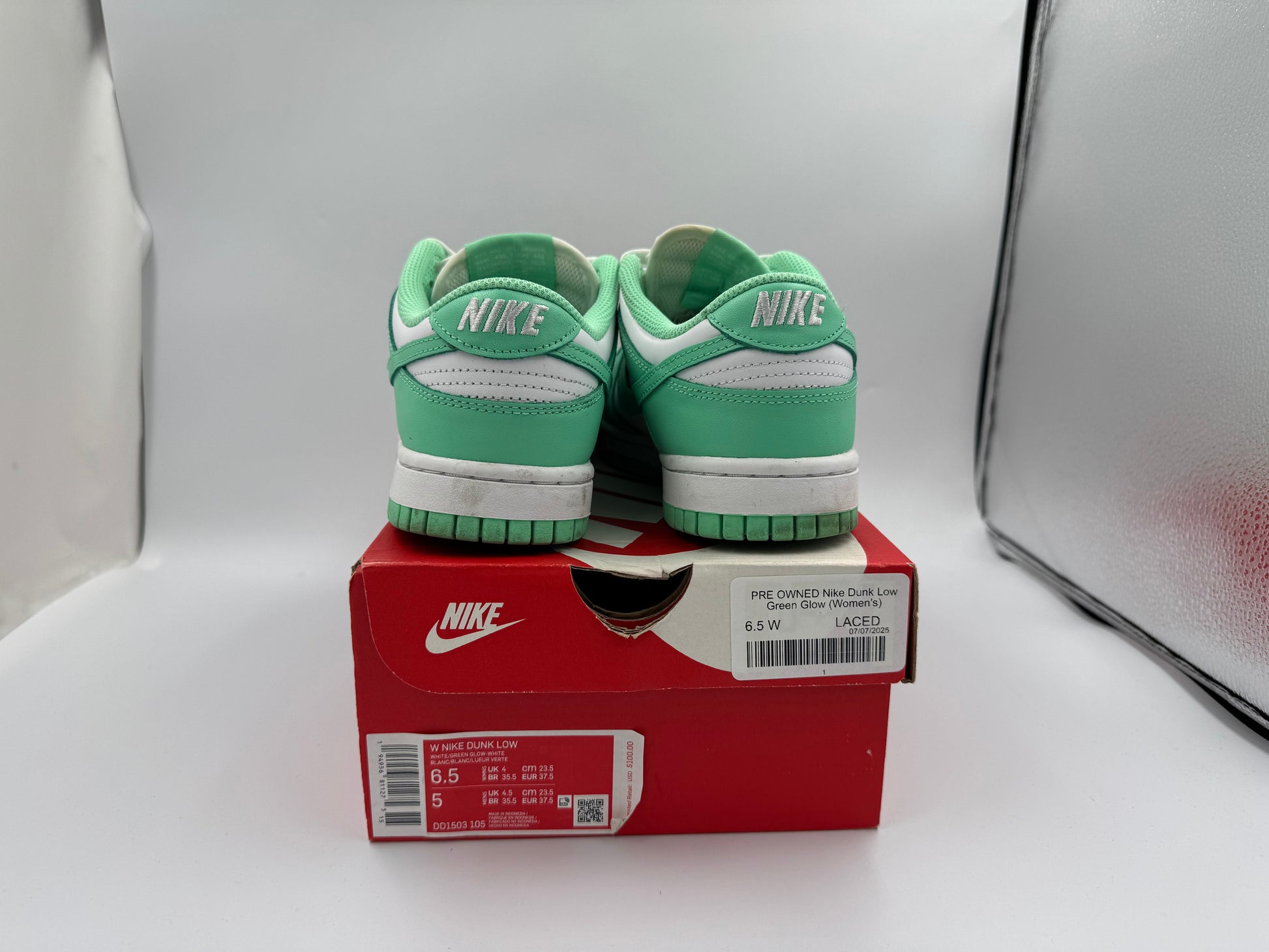 PRE OWNED Nike Dunk Low Green Glow (Women's)