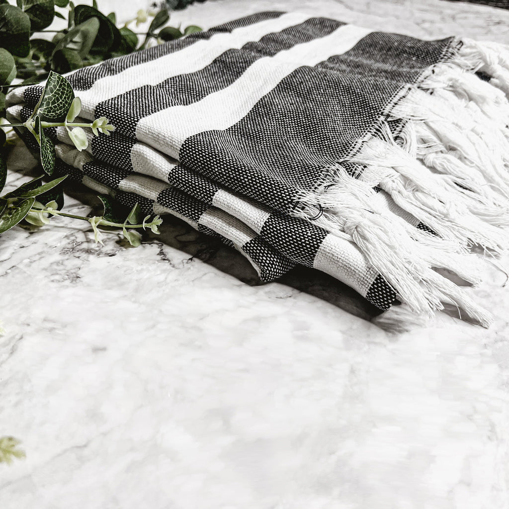 Turkish Cotton Towel 180 GSM Lightweight Peshtemal Beach Towel Striped