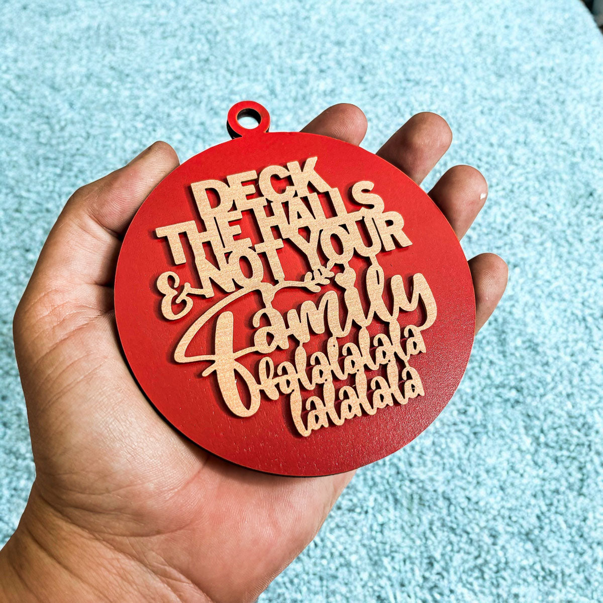 Imperfect Deck The Halls 3D Handcrafted Wooden Christmas Ornaments Set Limited Edition Hanging Decor