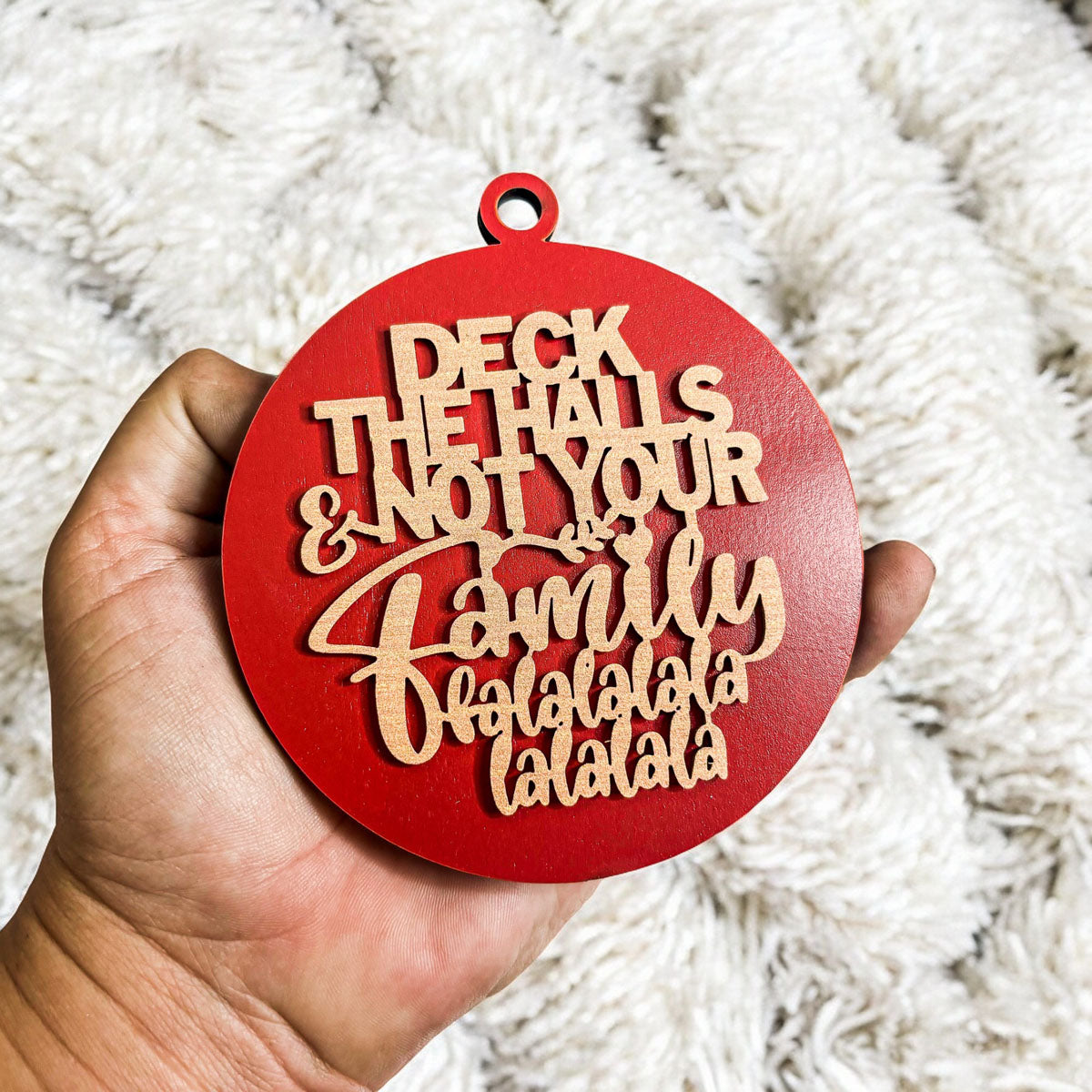 Imperfect Deck The Halls 3D Handcrafted Wooden Christmas Ornaments Set Limited Edition Hanging Decor