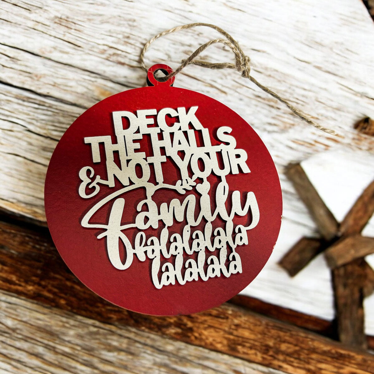 Imperfect Deck The Halls 3D Handcrafted Wooden Christmas Ornaments Set Limited Edition Hanging Decor