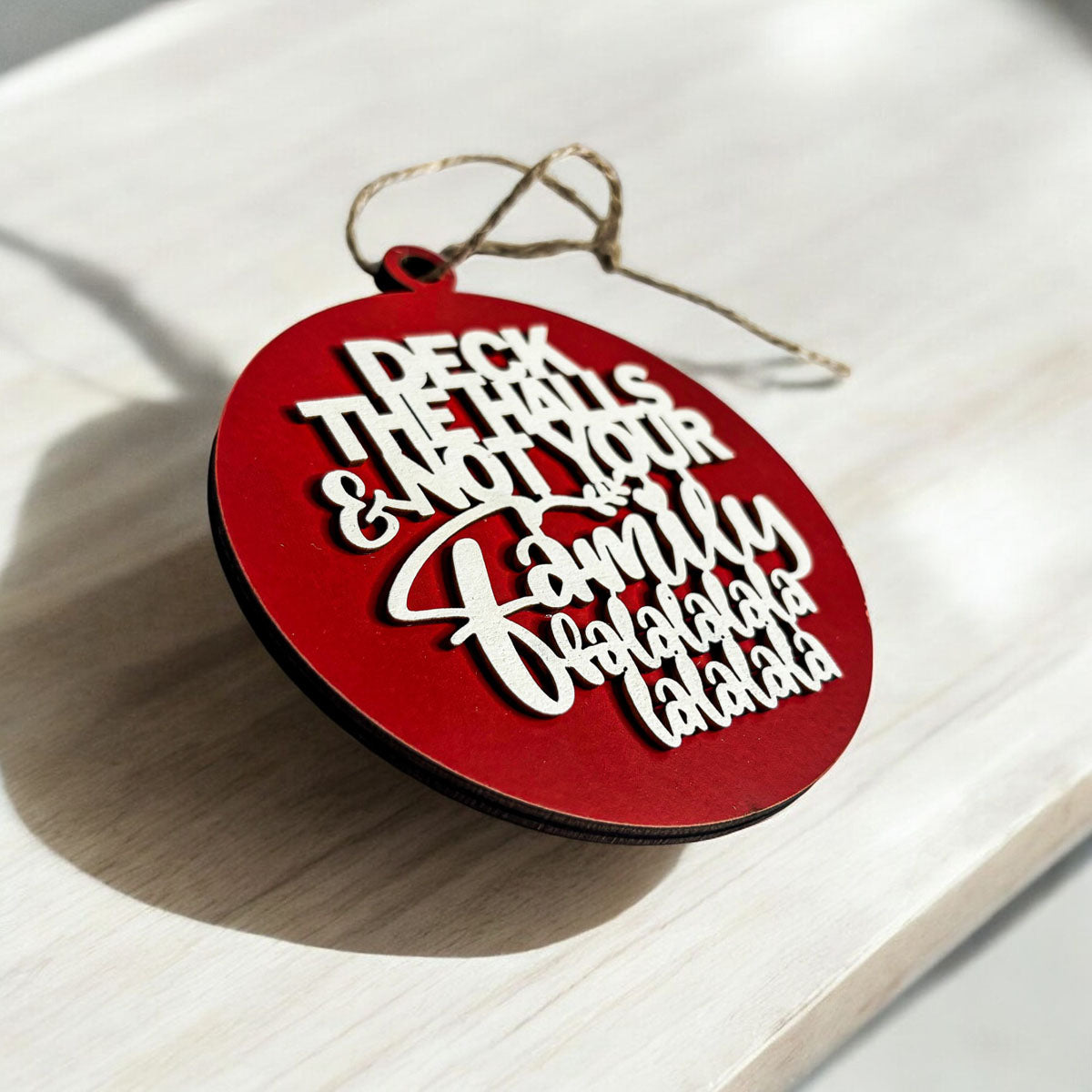 Imperfect Deck The Halls 3D Handcrafted Wooden Christmas Ornaments Set Limited Edition Hanging Decor