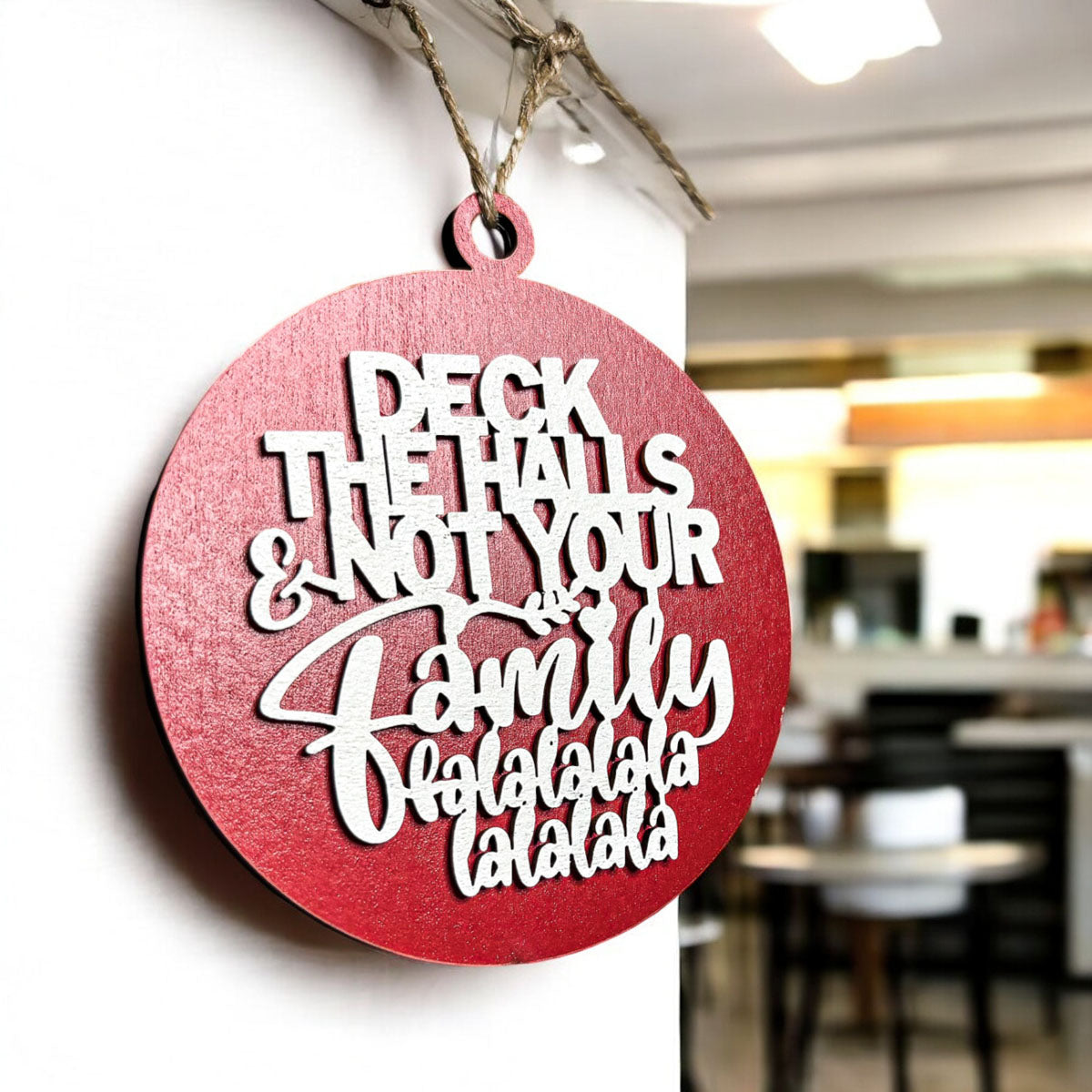 Imperfect Deck The Halls 3D Handcrafted Wooden Christmas Ornaments Set Limited Edition Hanging Decor