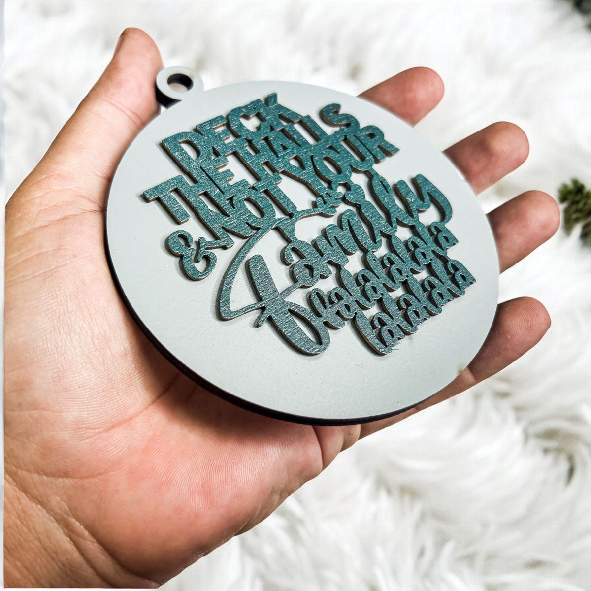 Imperfect Deck The Halls 3D Handcrafted Wooden Christmas Ornaments Set Limited Edition Hanging Decor