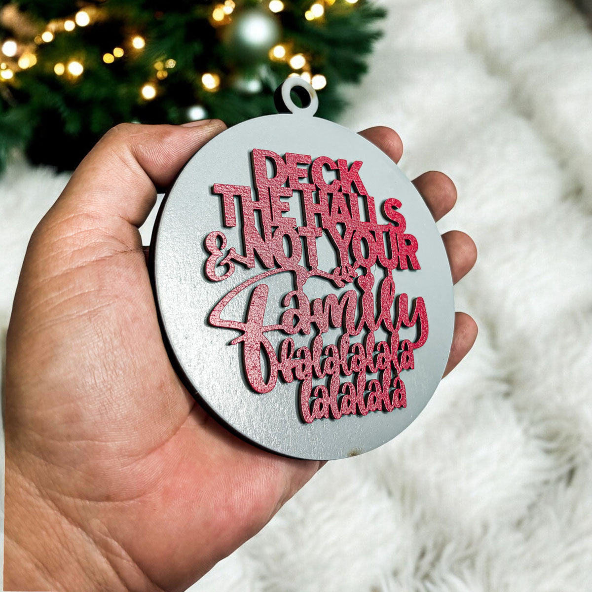 Imperfect Deck The Halls 3D Handcrafted Wooden Christmas Ornaments Set Limited Edition Hanging Decor