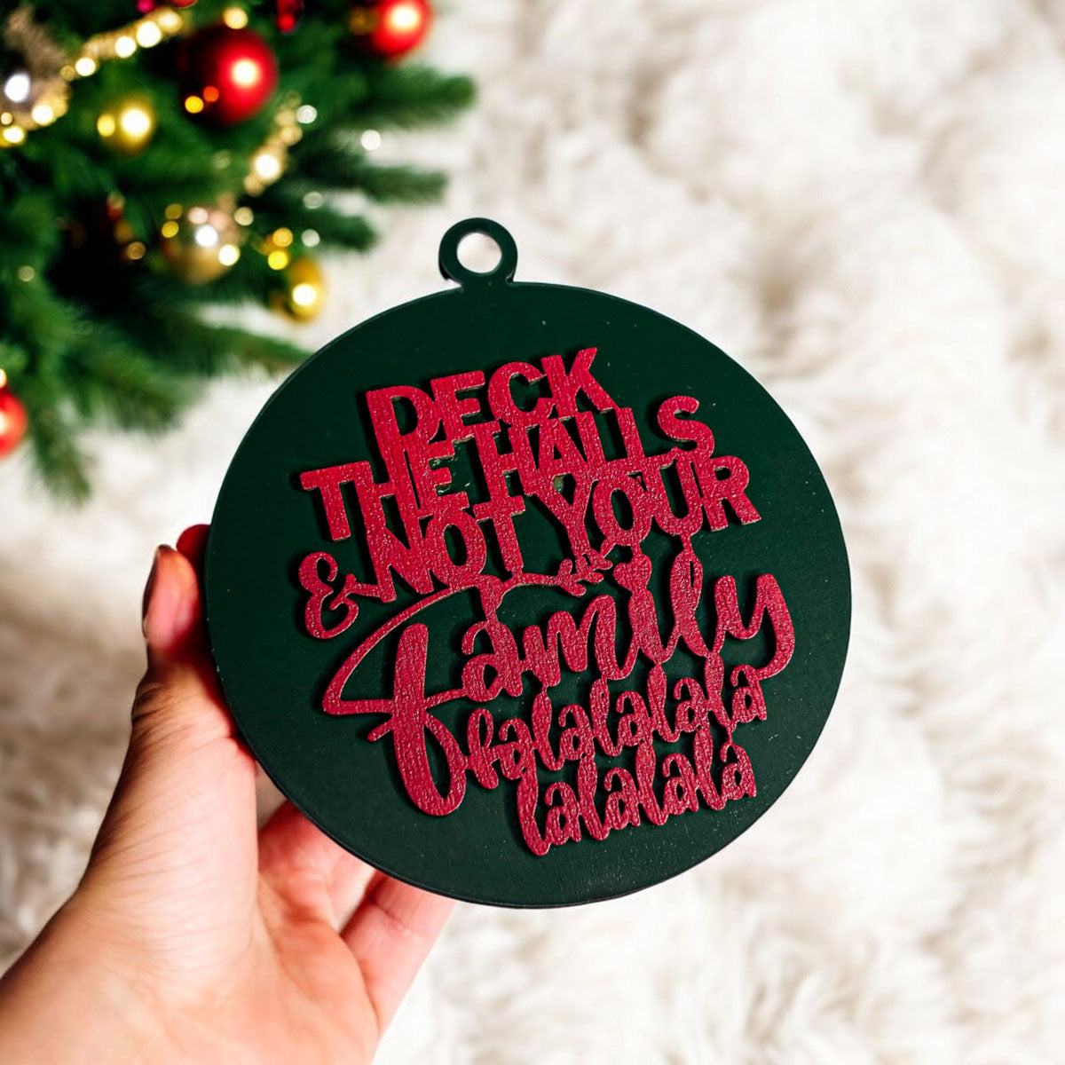 Imperfect Deck The Halls 3D Handcrafted Wooden Christmas Ornaments Set Limited Edition Hanging Decor