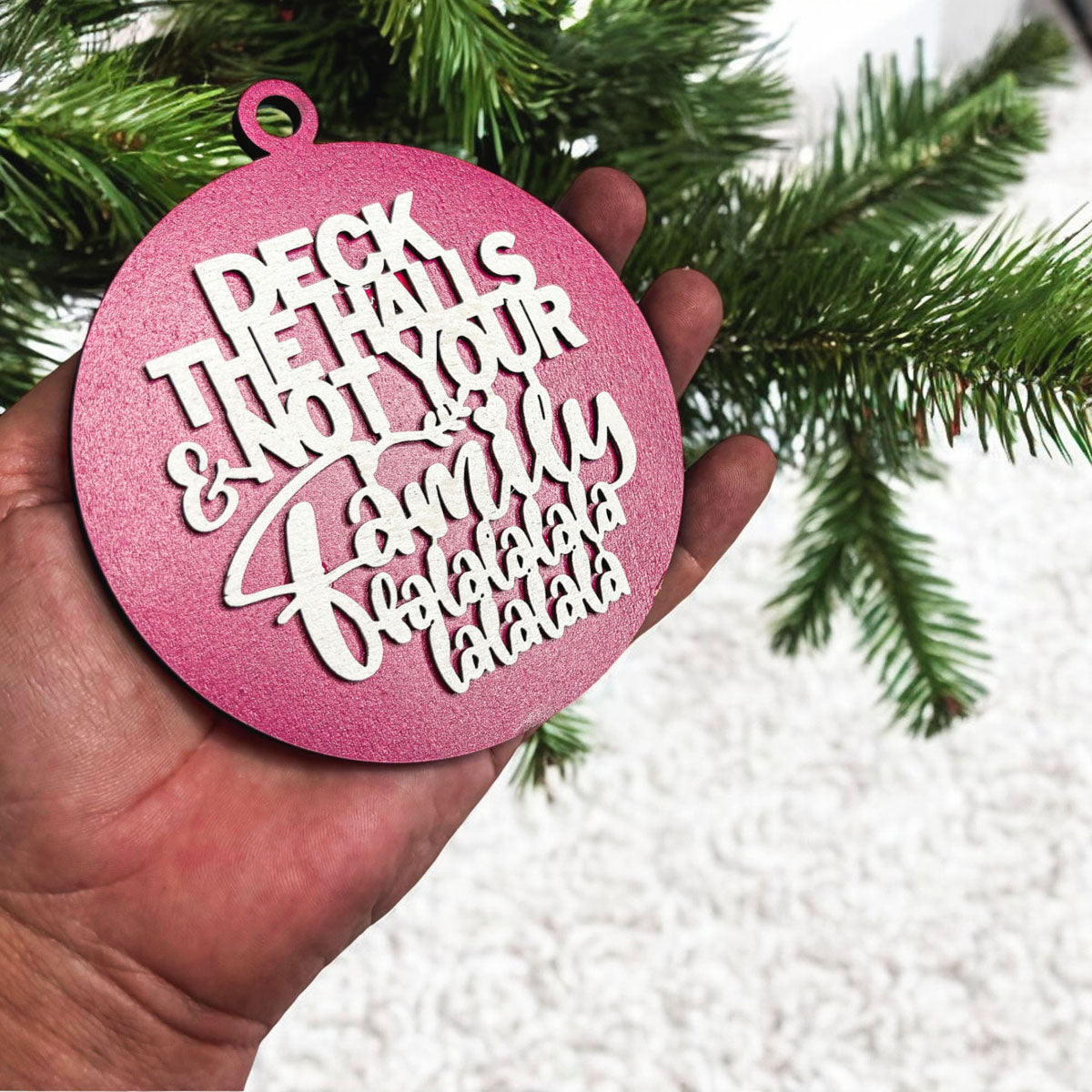 Imperfect Deck The Halls 3D Handcrafted Wooden Christmas Ornaments Set Limited Edition Hanging Decor