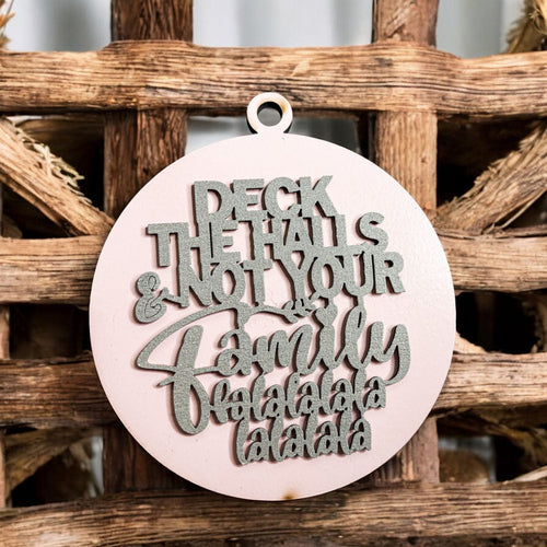 Imperfect Deck The Halls 3D Handcrafted Wooden Christmas Ornaments Set Limited Edition Hanging Decor