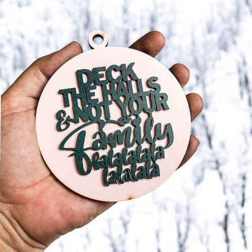 Imperfect Deck The Halls 3D Handcrafted Wooden Christmas Ornaments Set Limited Edition Hanging Decor