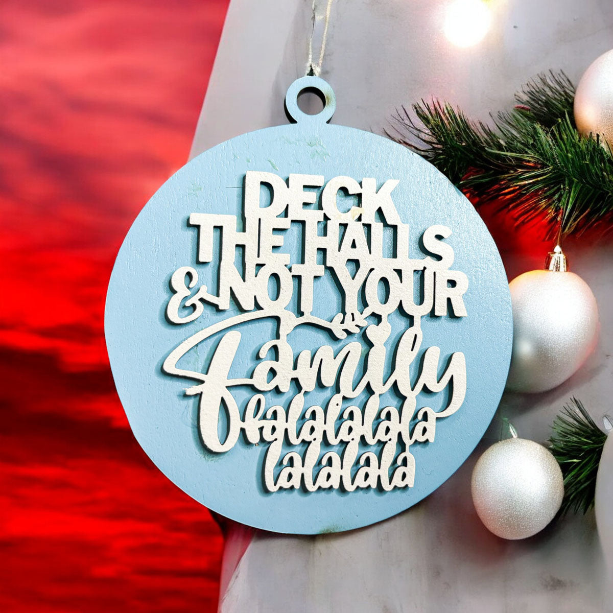 Imperfect Deck The Halls 3D Handcrafted Wooden Christmas Ornaments Set Limited Edition Hanging Decor