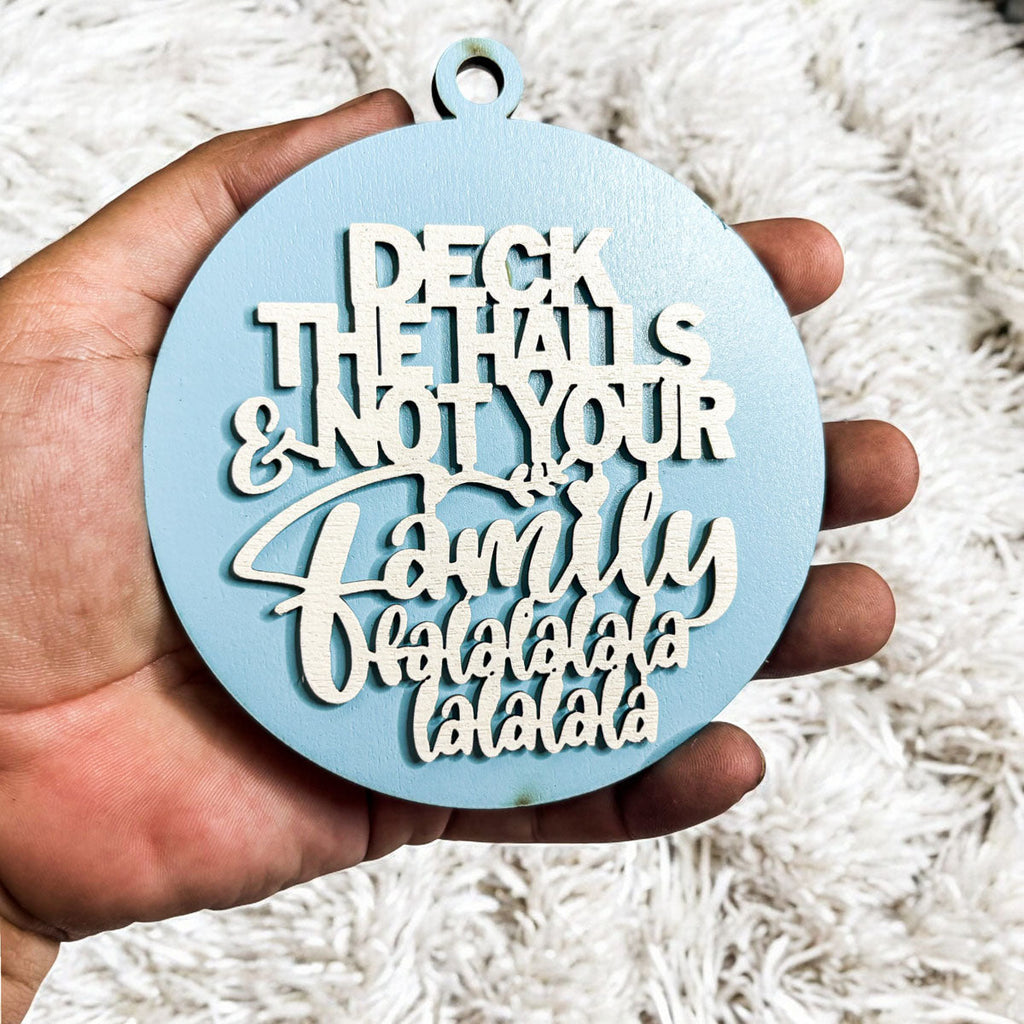 Imperfect Deck The Halls 3D Handcrafted Wooden Christmas Ornaments Set Limited Edition Hanging Decor