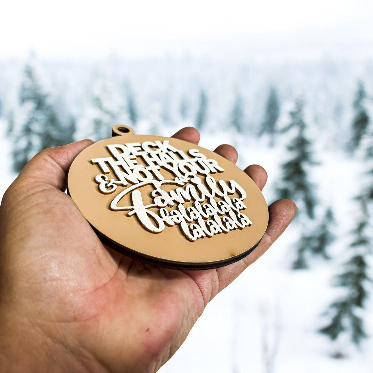 Imperfect Deck The Halls 3D Handcrafted Wooden Christmas Ornaments Set Limited Edition Hanging Decor