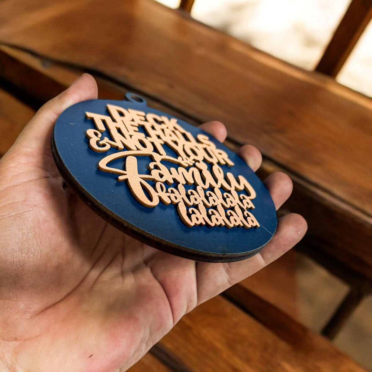 Imperfect Deck The Halls 3D Handcrafted Wooden Christmas Ornaments Set Limited Edition Hanging Decor