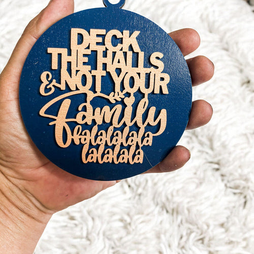 Imperfect Deck The Halls 3D Handcrafted Wooden Christmas Ornaments Set Limited Edition Hanging Decor