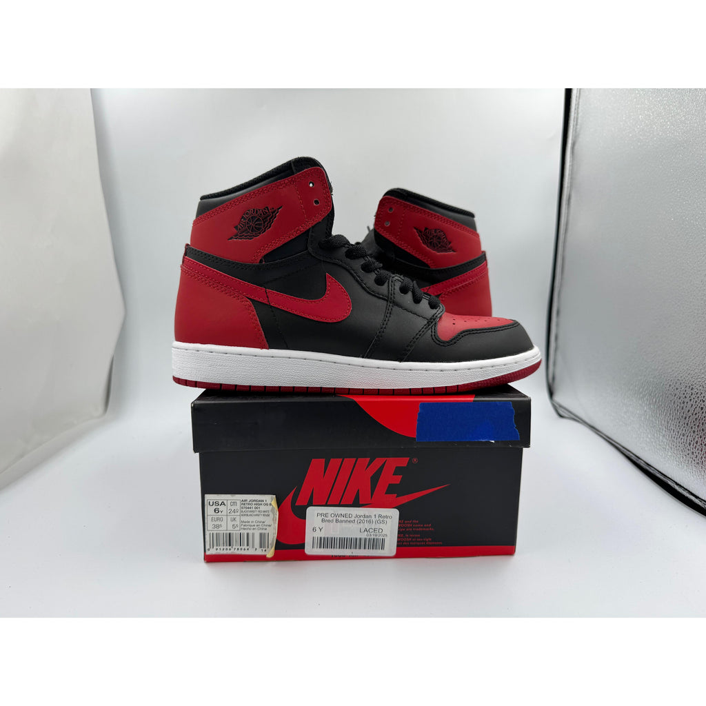 PRE OWNED Jordan 1 Retro Bred Banned (2016) (GS)