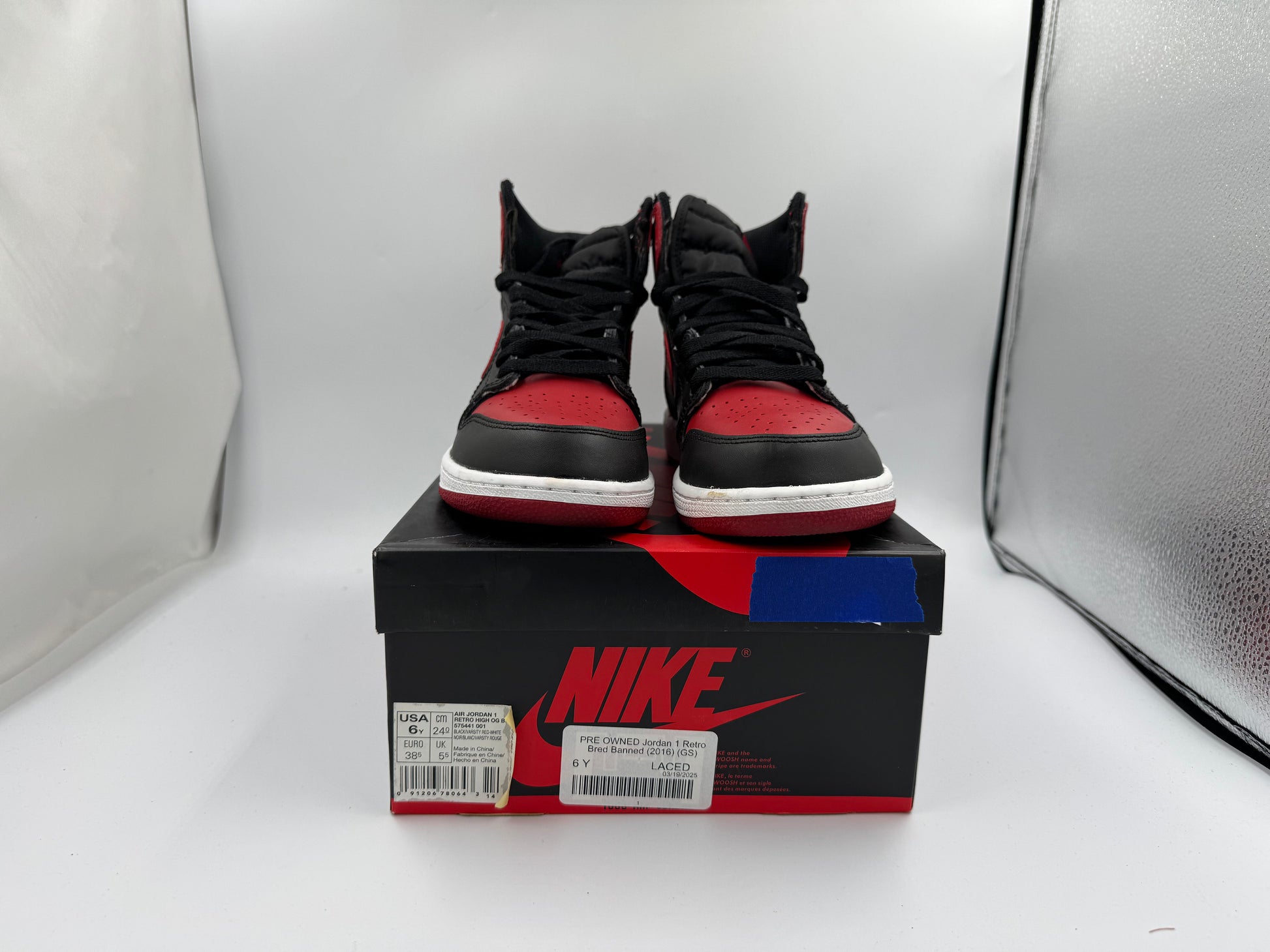 PRE OWNED Jordan 1 Retro Bred Banned (2016) (GS)