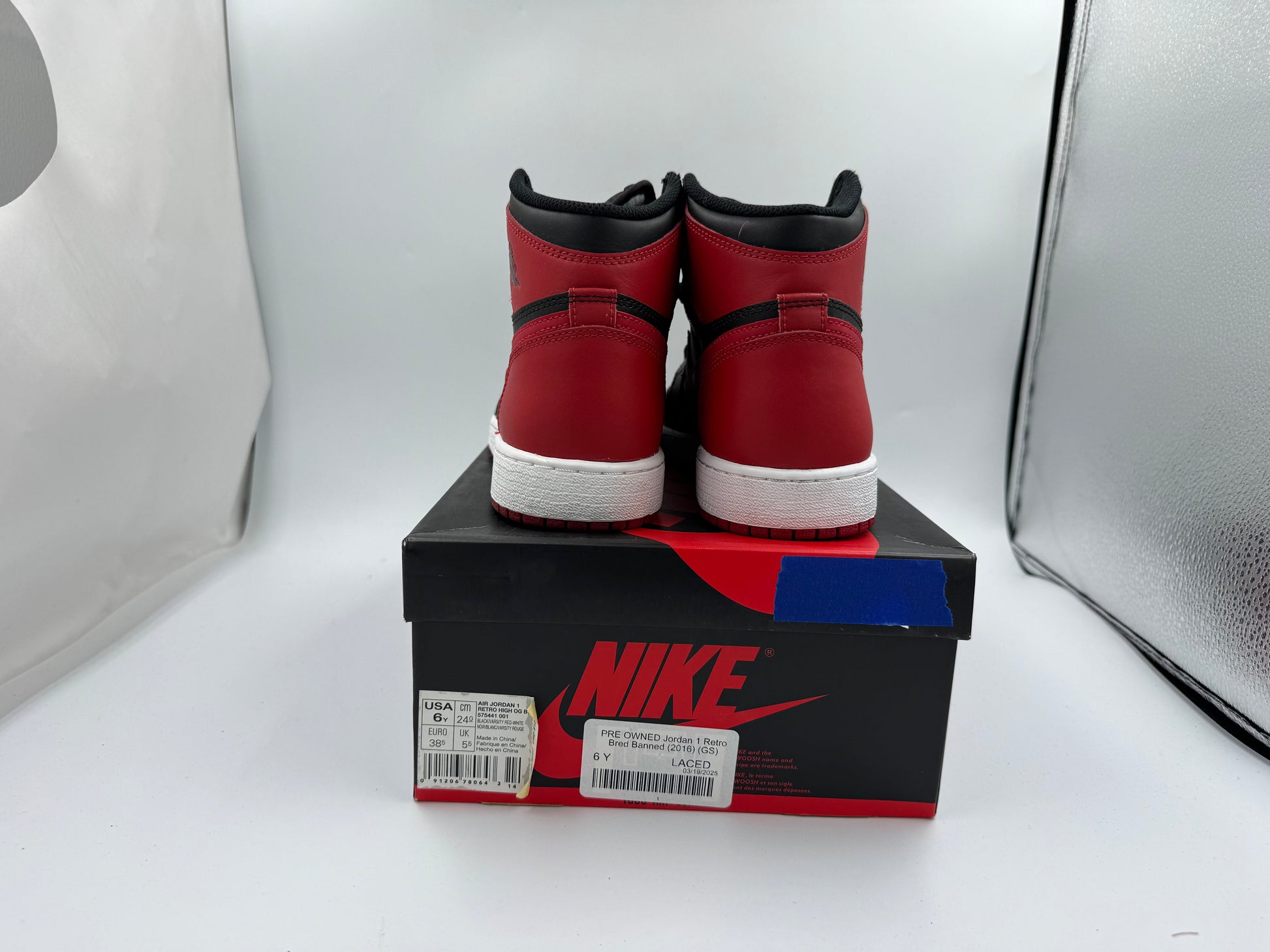 PRE OWNED Jordan 1 Retro Bred Banned (2016) (GS)