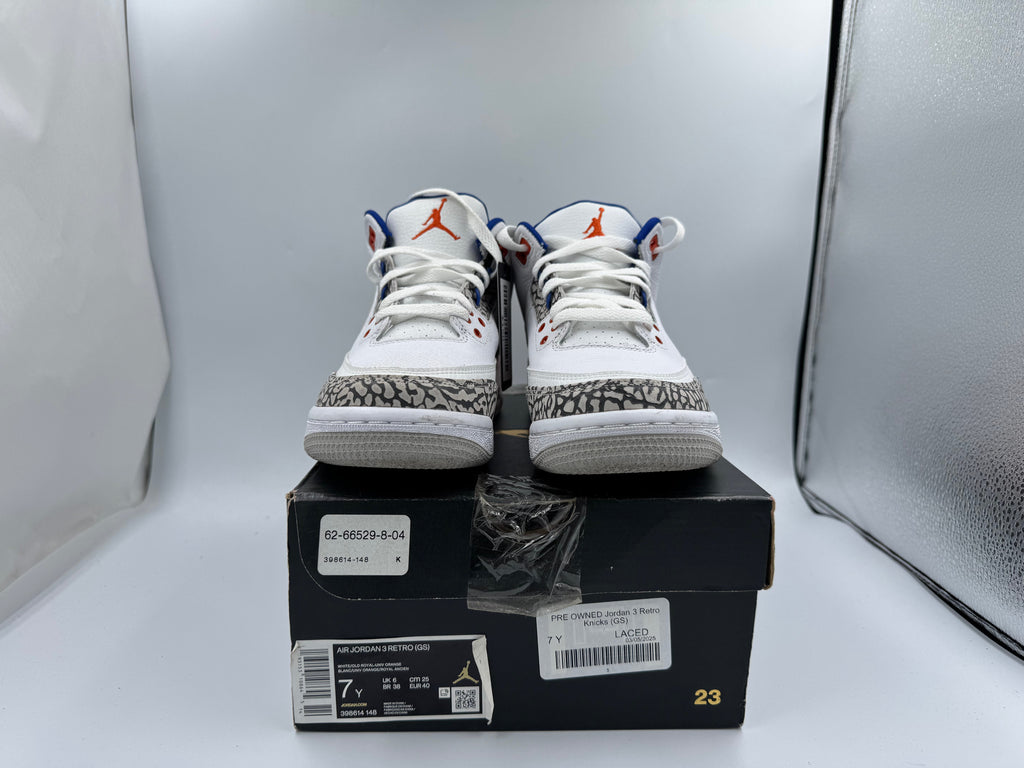 PRE OWNED Jordan 3 Retro Knicks (GS)