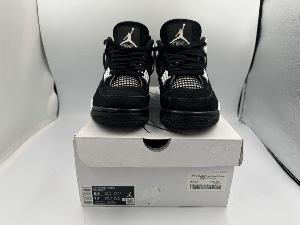 PRE OWNED Jordan 4 Retro White Thunder