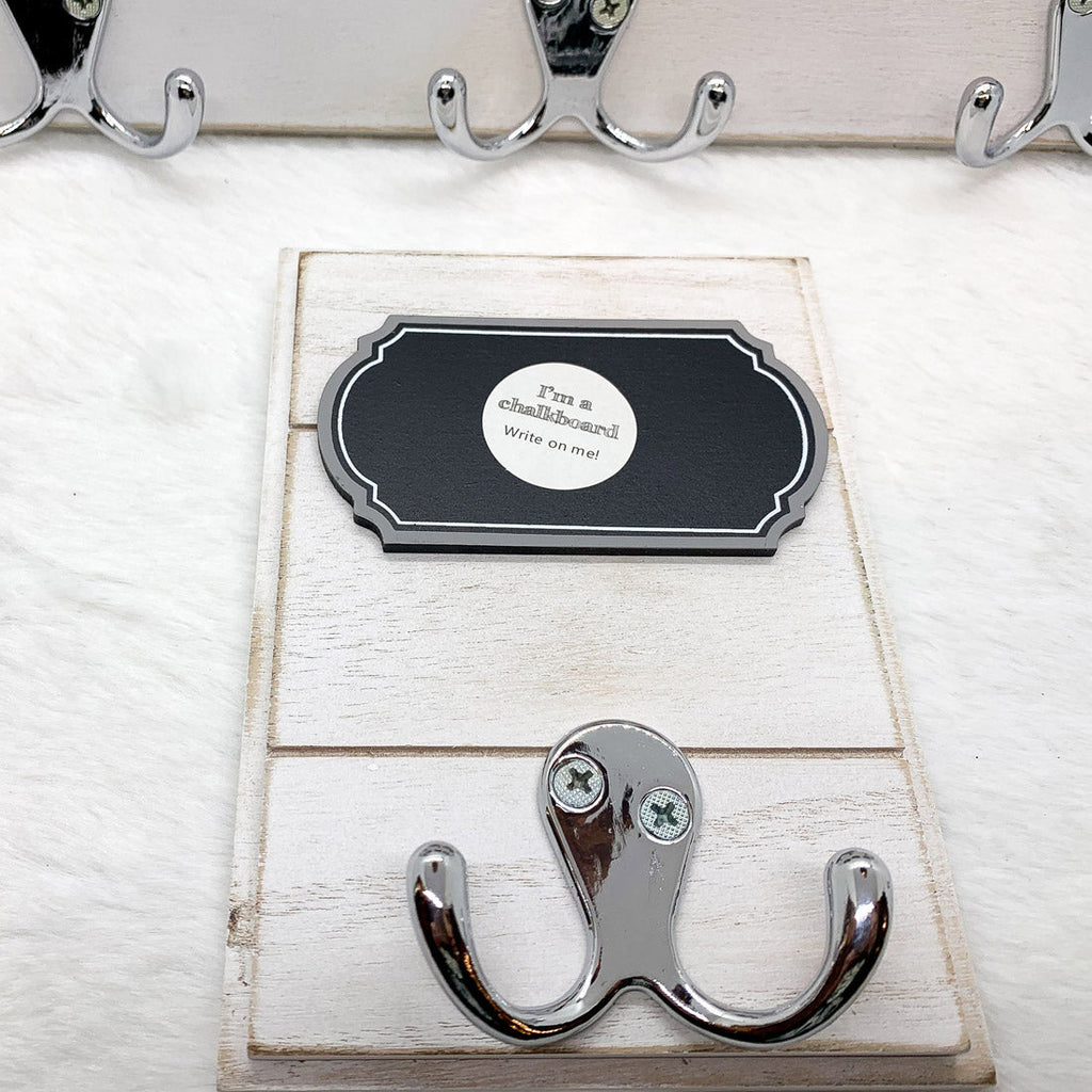 Wood Hookboard With Chalkboard Label And Single Hook For Coats Hats Keys 4.75 x 6.75 x 0.75