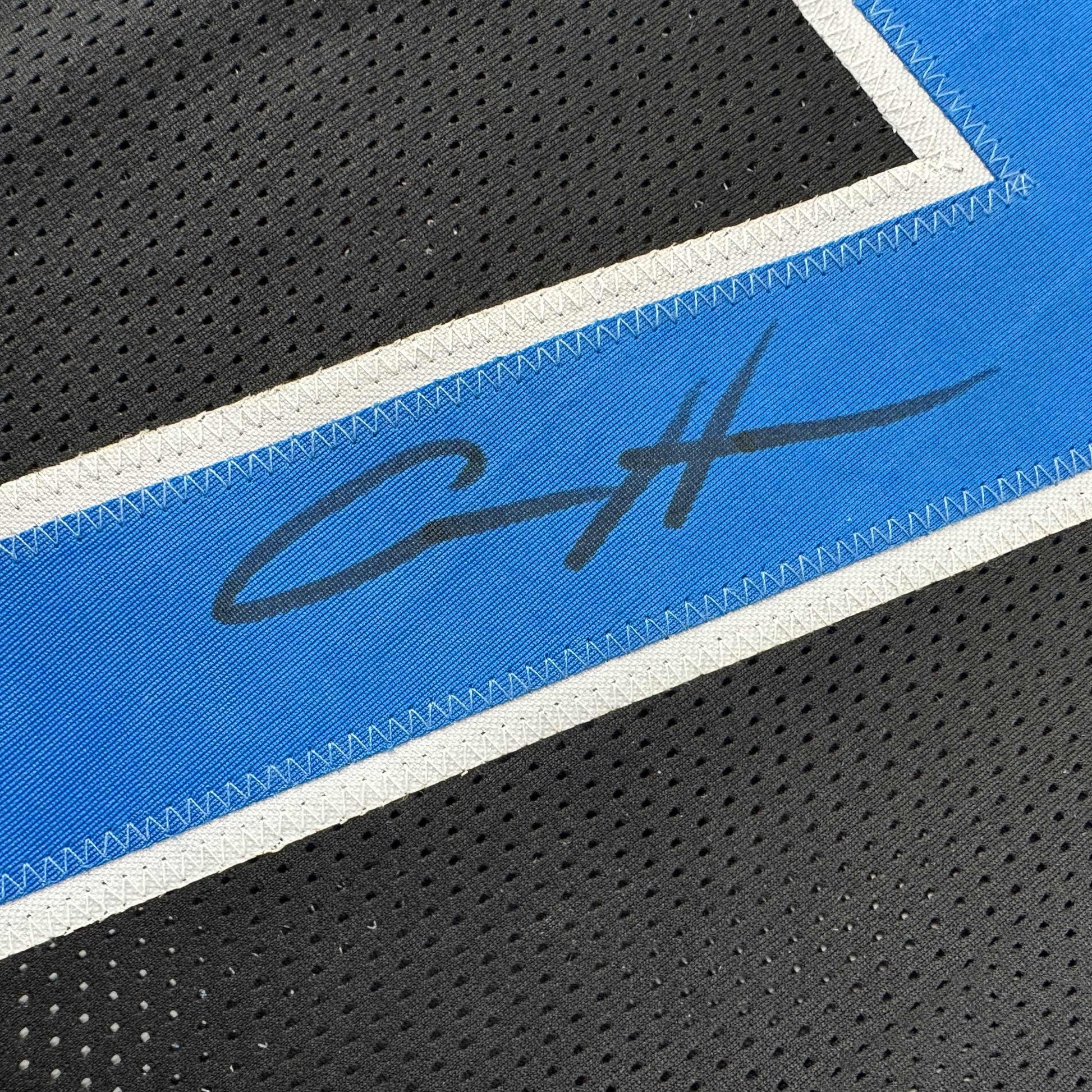 Autographed/Signed Aidan Hutchinson Detroit Black Football Jersey Beckett BAS COA