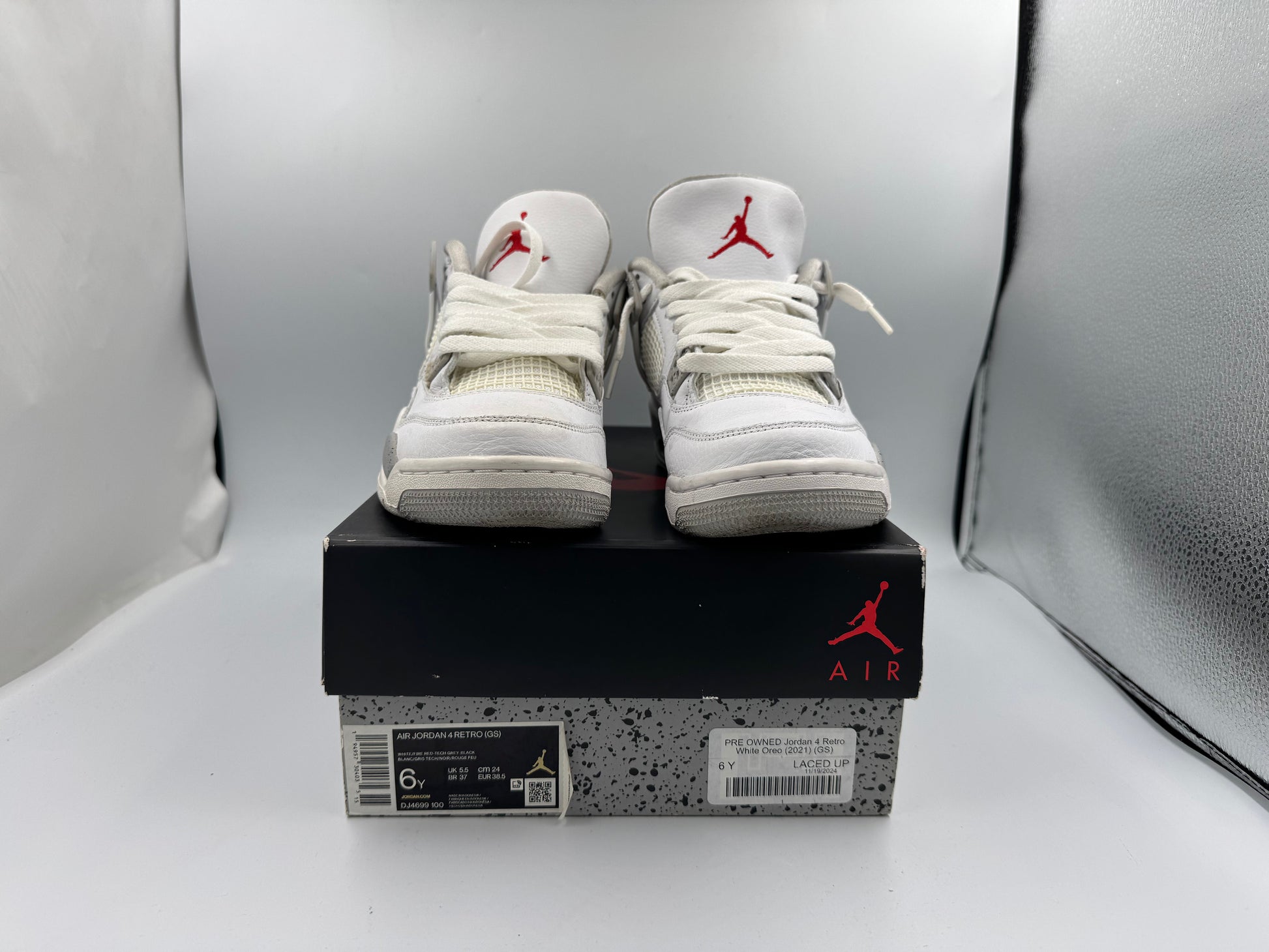 PRE OWNED Jordan 4 Retro White Oreo (2021) (GS)