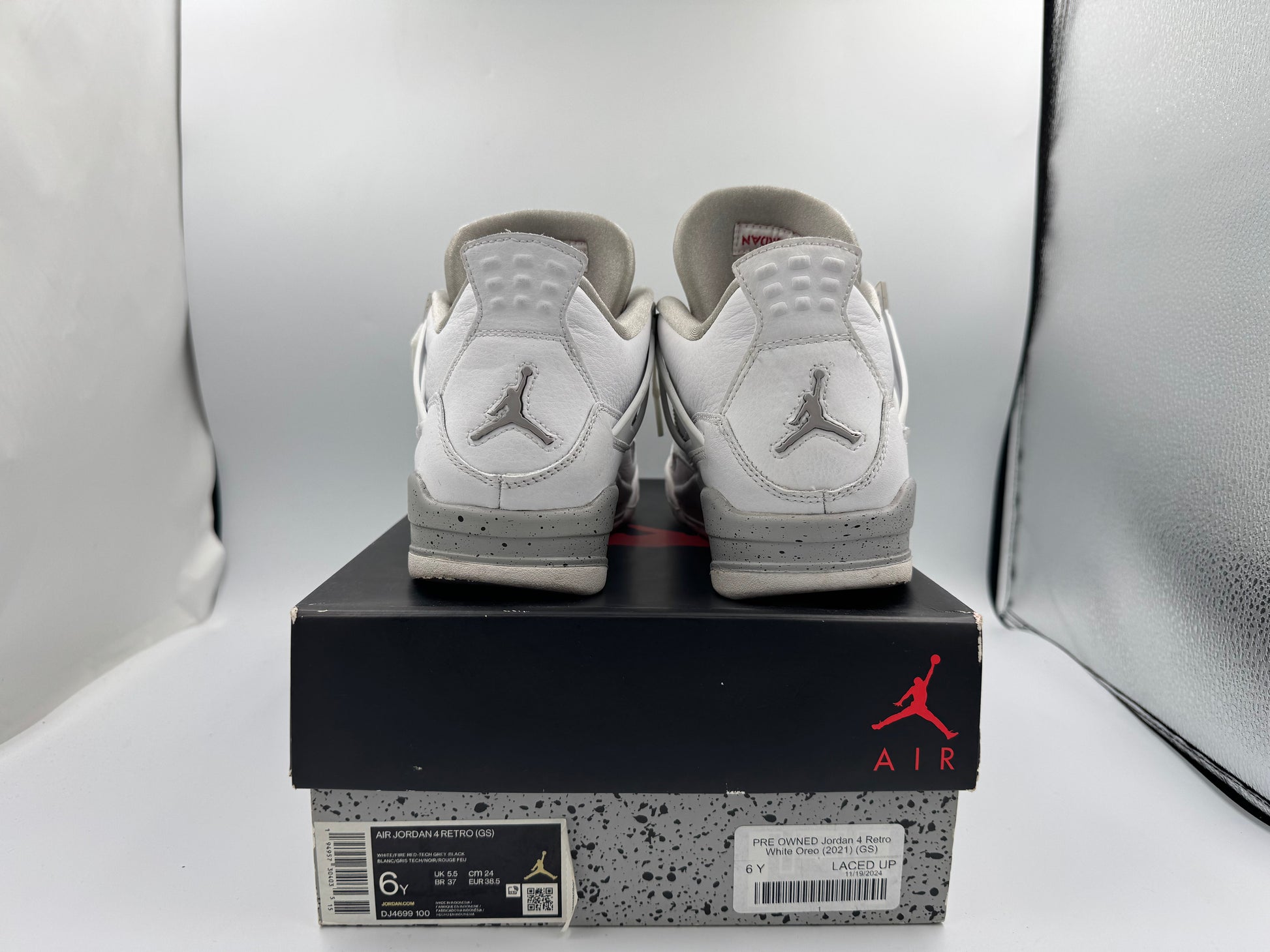 PRE OWNED Jordan 4 Retro White Oreo (2021) (GS)