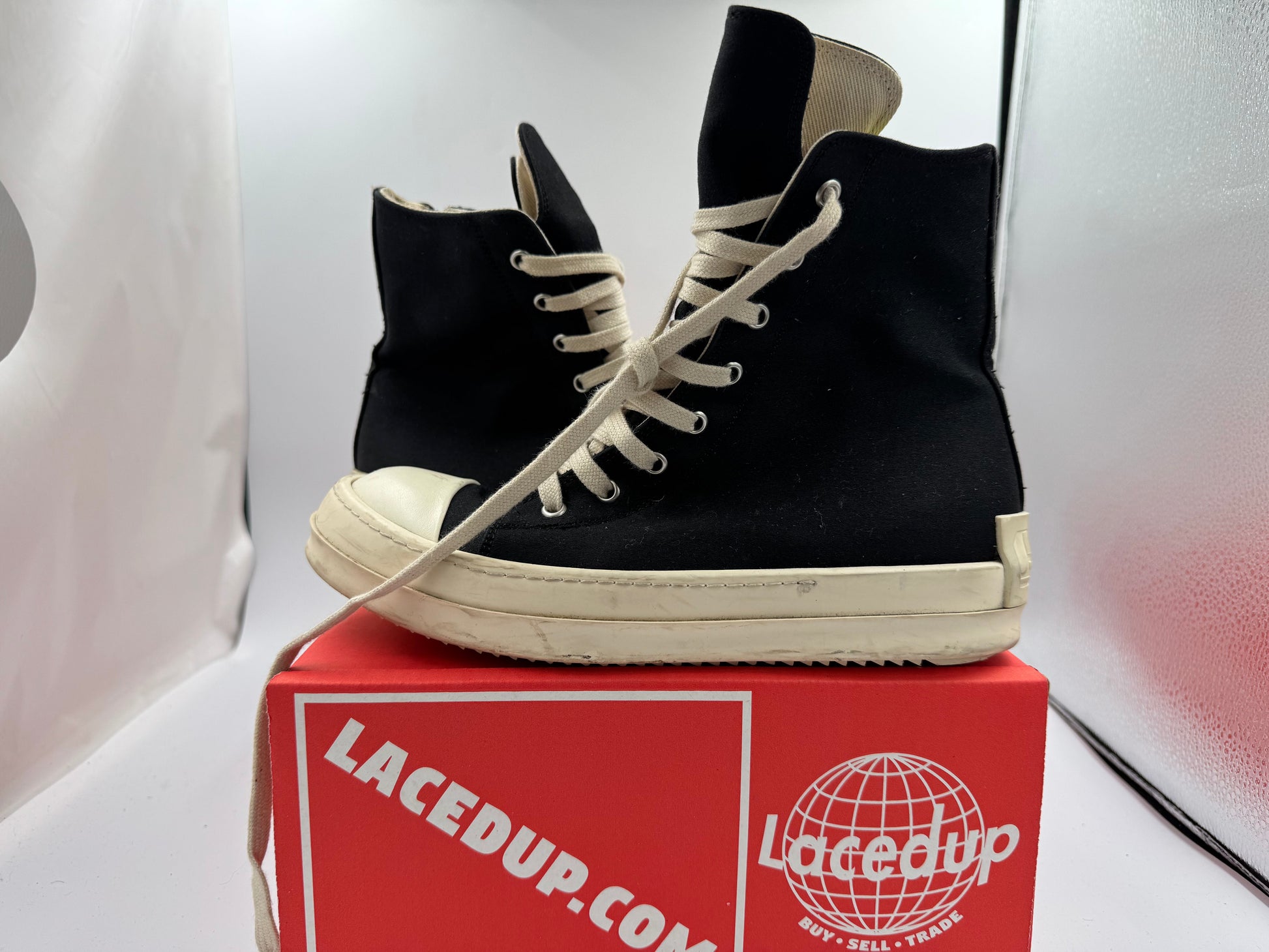 PRE OWNED Rick Owens DRKSHDW Strobe Cotton Denim High 'Black Milk'