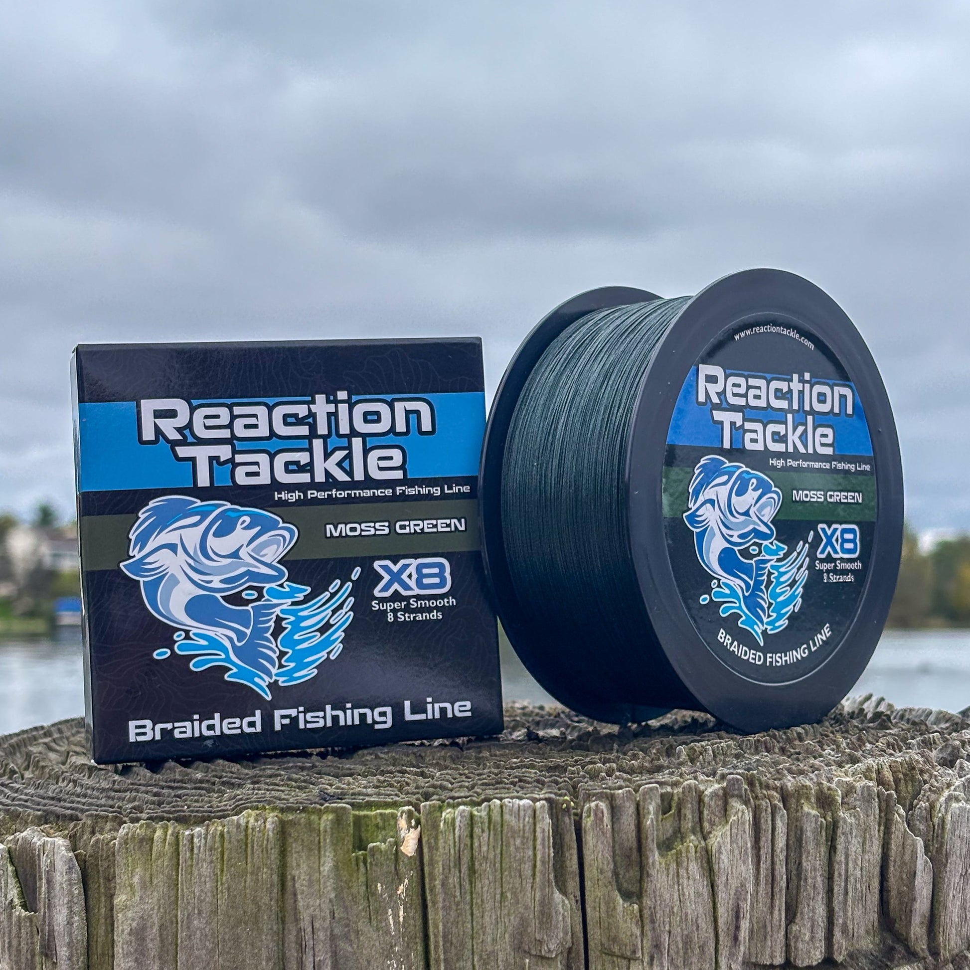 Reaction Tackle X8 Braided Fishing Line - Moss Green 8 Strand